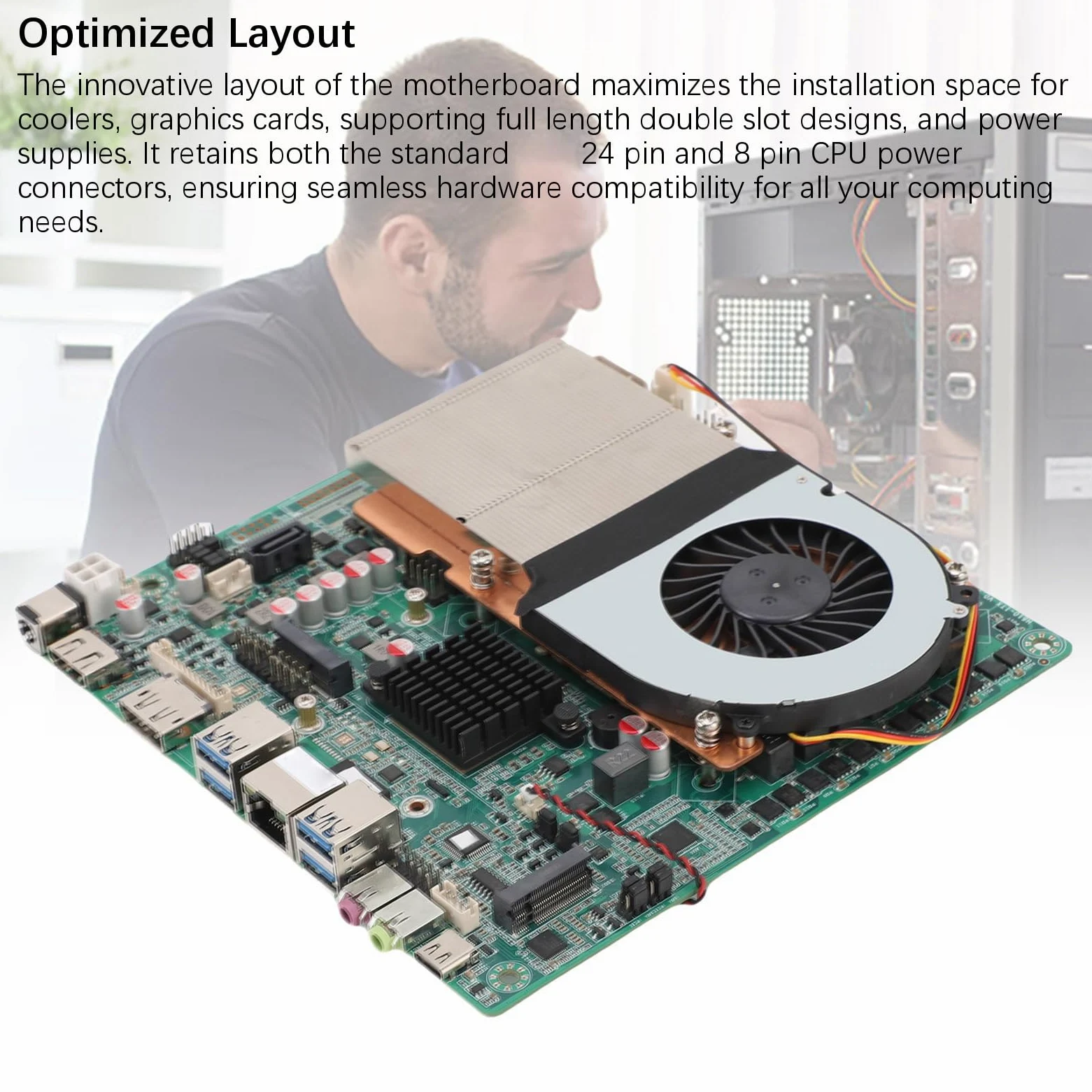 Scheda Madre ITX, Doppio DDR4 64GB RAM USB 3.0 Slot M.2 Ad Alta velocità, con Radiatore in Rame Ultra Sottile e Connettori di Alimentazione ATX, per Processore LGA1700 PC HTPC