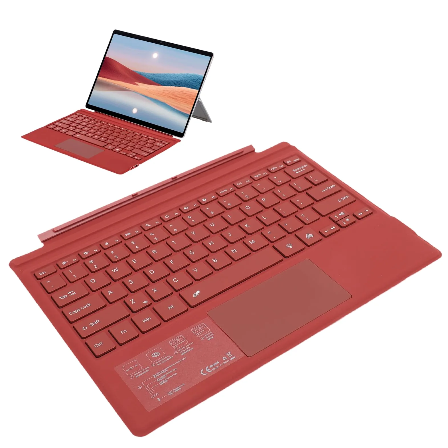 SUNGOOYUE Tablet Wireless Ultra-Slim con Design Magnetico, Retroilluminazione Colorata, Tecnologia 5.0, Durata della Batteria Lunga, Tastiera Wireless Mini Mini Portatile Multi Touchpad