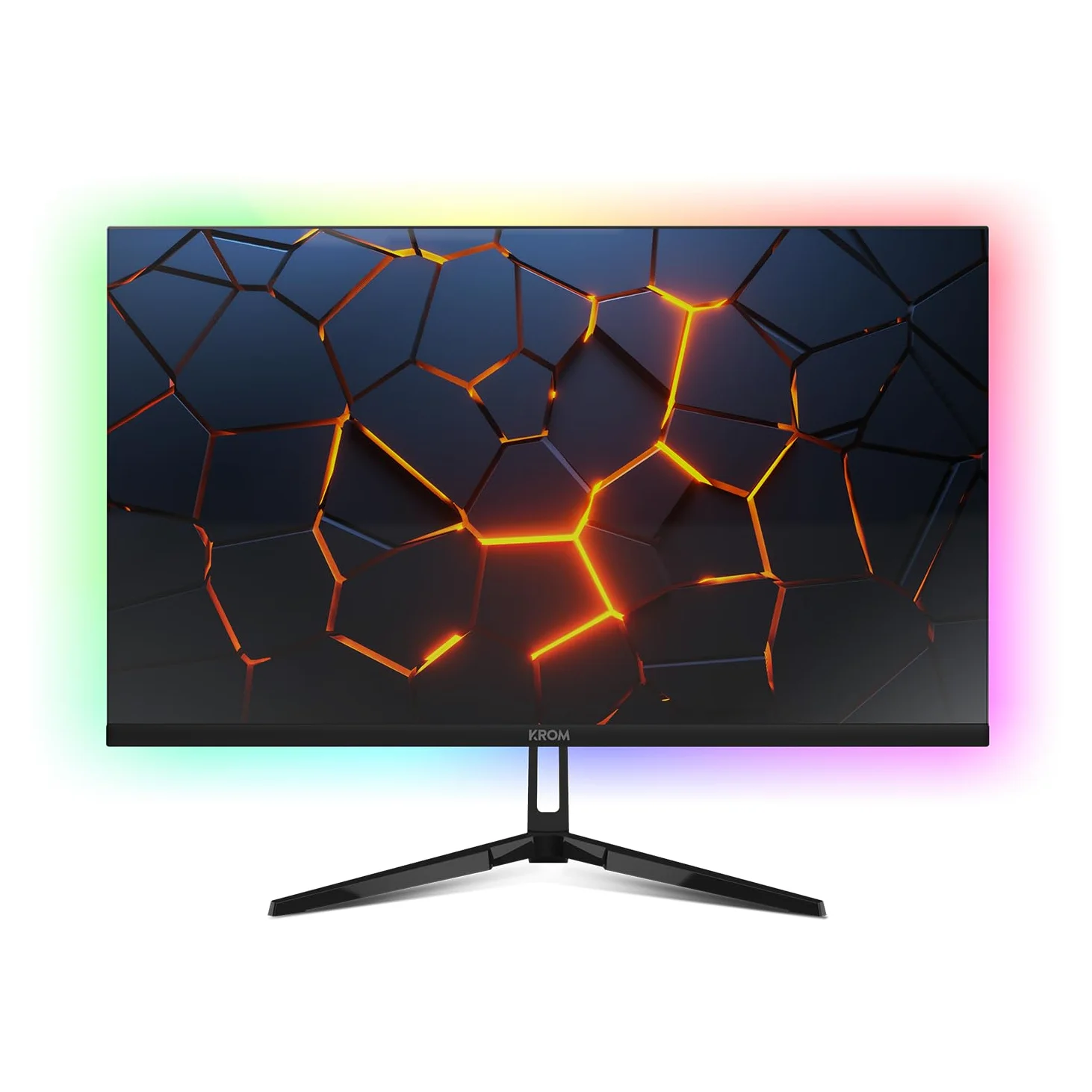 KROM KERTZ - Monitor Gaming 27” RGB 200HZ IPS, 1ms tiempo respuesta, FullHD (1920X1080px), HDR, Freesync G-Sync, Low Blue Light/Flicker Free, HDMI 2.0, Display port 1.4, Negro