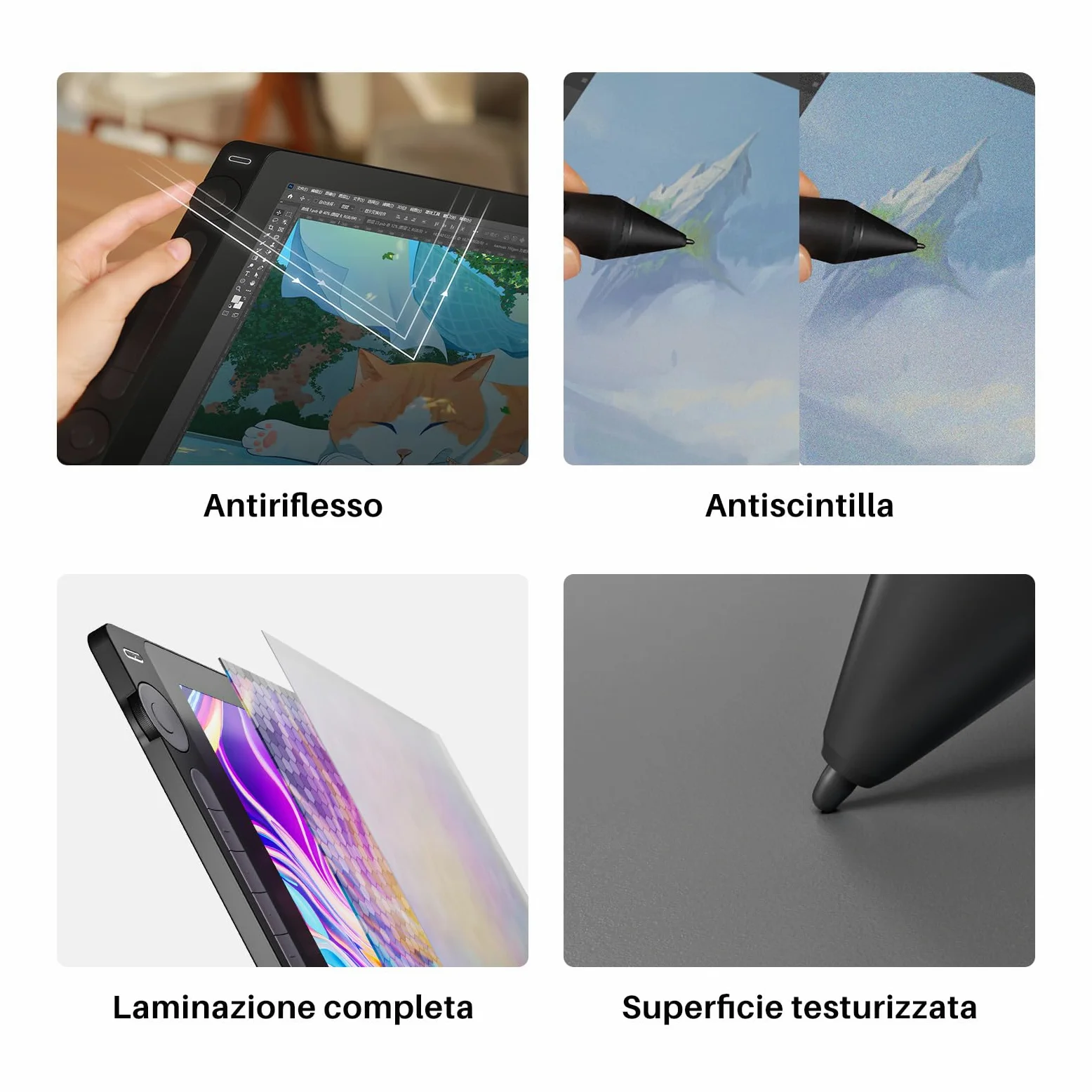 HUION KAMVAS 16 (Gen 3) Tavoletta Grafica con Schermo, PenTech 4.0, 15,8" 2.5K QHD Anti-Scintilla, 16384 Pressione Penna, Doppi Quadranti per Mac, PC, Android