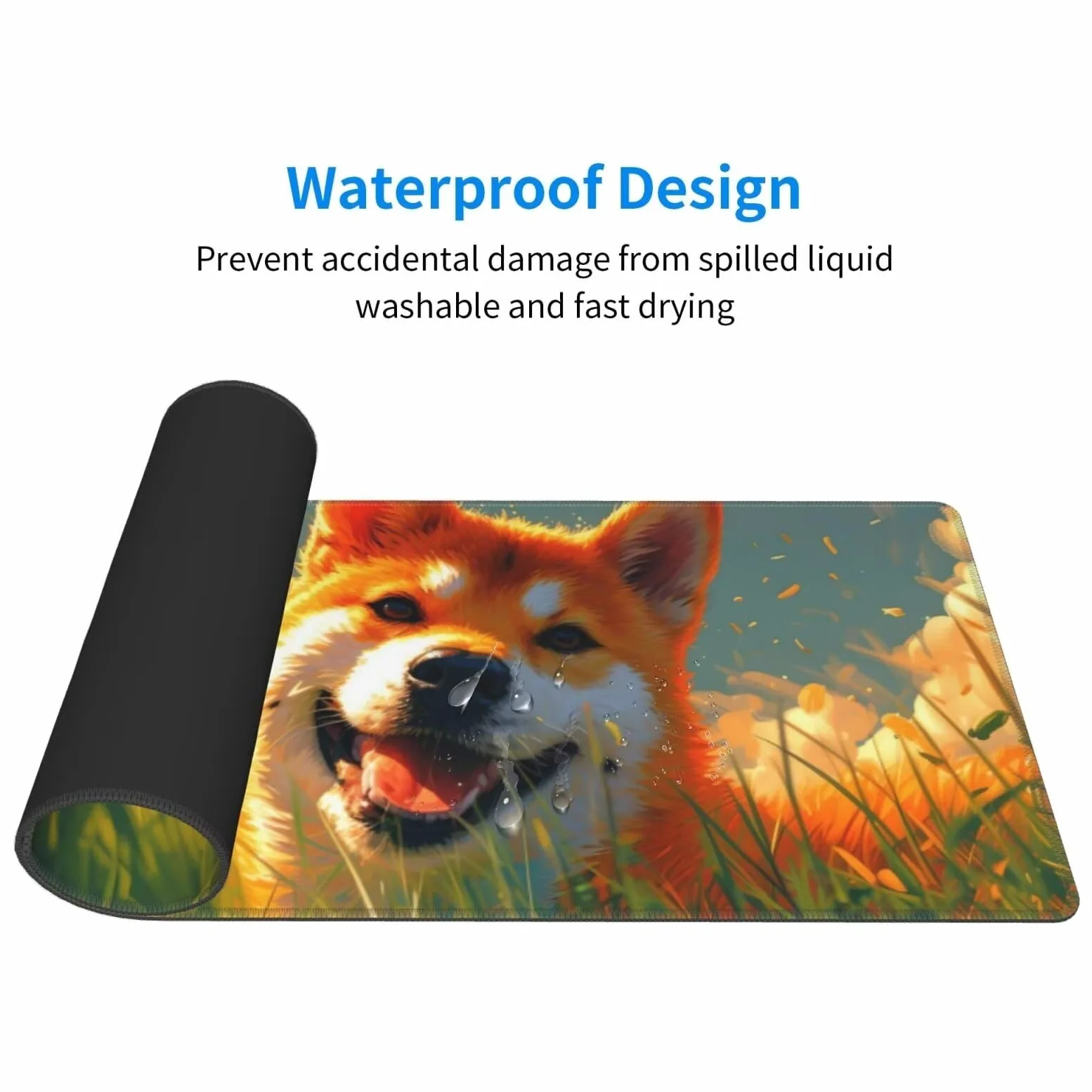 Tappetino Mouse, Tappetino Mouse Gaming Grande XXL 1500x800x3mm Tappetino Scrivania Mouse Pad, Base in Gomma Antiscivolo, Bordi Cuciti,Lavabile, Mousepad per Ufficio e Gaming (Corgi) R-400
