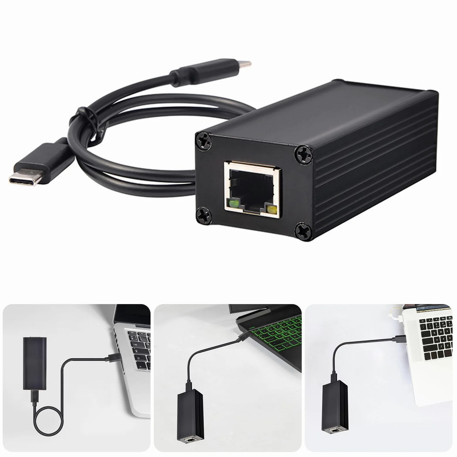 Tipo C di 1000Mbps all'adattatore di Ethernet dei convertitori RJ45 di PoEs di gigabit per la rete veloce