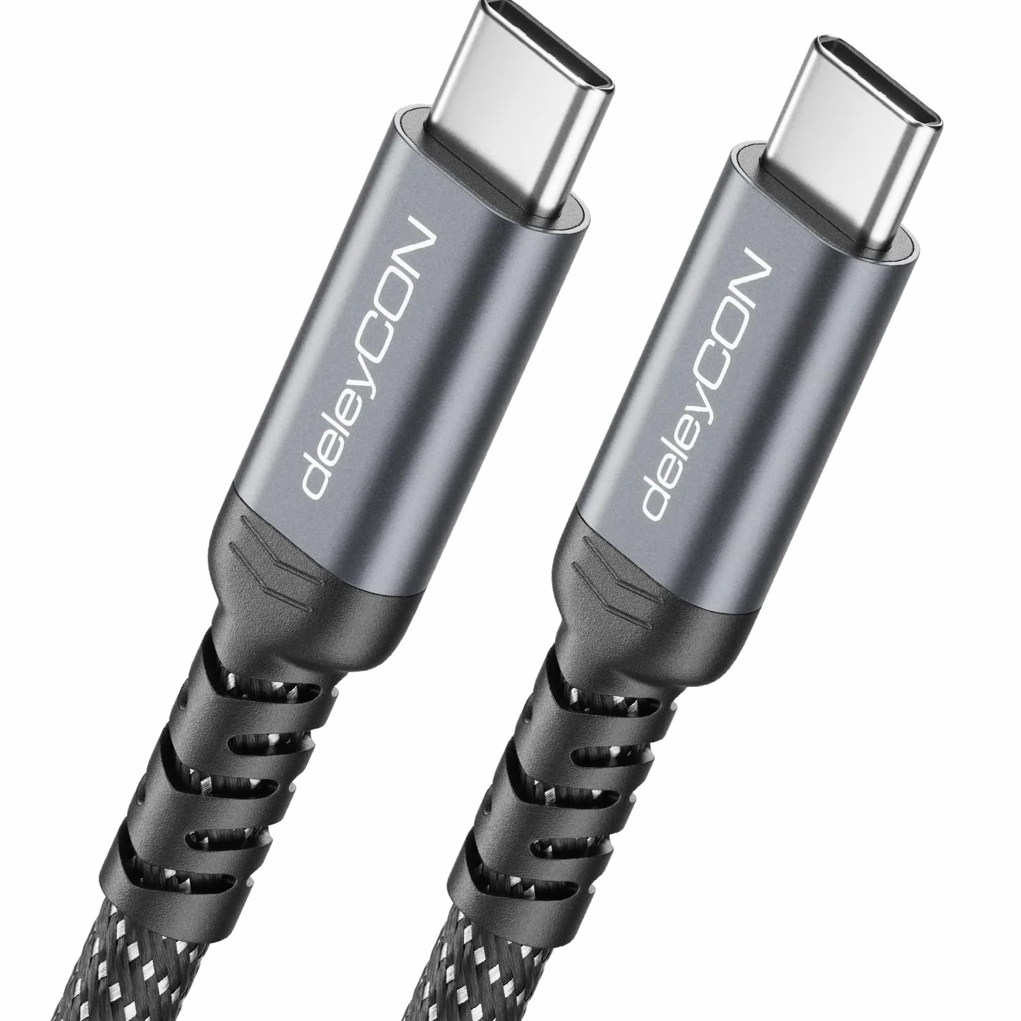 deleyCON 2m Cavo USB-C 40 Gbps 240W USB 4.0 Cavo di Ricarica e Dati, DP Alt Mode, 8K@60Hz per Notebook, MacBook, Monitor, SSD, iPad, iPhone 17 16 Air Max Pro, Galaxy S25 ecc.