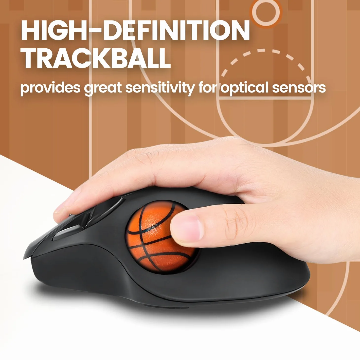 perixx Peripro-303 BKB - Pallone da basket sportivo da 3,4 cm, compatibile con M570, M575, PERIMICE-517/520/717/720 e altri mouse trackball da 3,4 cm