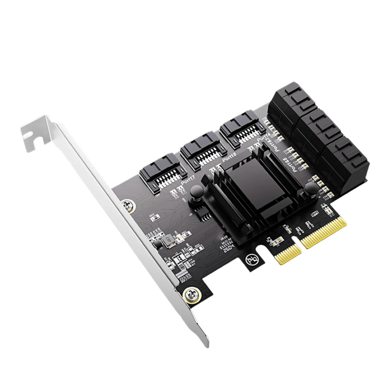 Scheda espansione PCIE a 9 Porte SATA3 0 con velocità trasferimento 6 Gbps per Nas Desktop e Adattatore per Disco Rigido Host Server