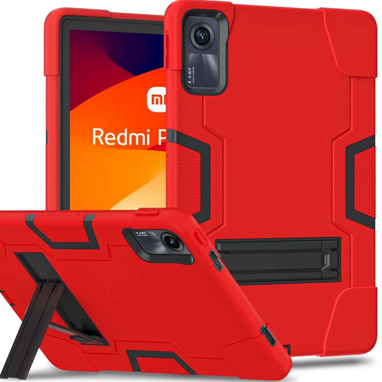 Custodia protettiva per tablet PC custodia protettiva compatibile con Xiaomi Redmi Pad SE 11 "(2023) custodia in silicone per tablet con cavalletto, guscio resistente antiurto robusta copertura
