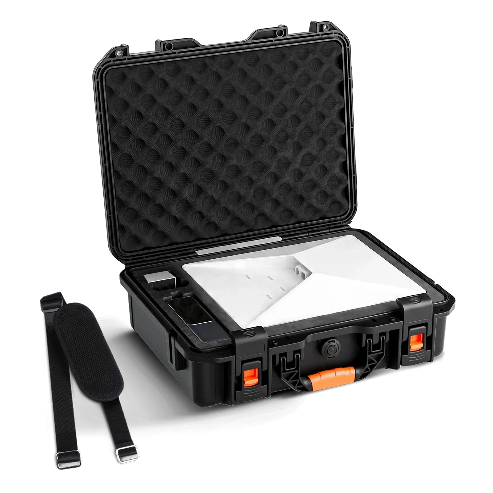 Starlink - Mini custodia da trasporto con vano batteria integrato, guscio rigido impermeabile IP67 con schiuma su misura per Starlink Mini, supporto, adattatore, alimentatore e cavi, ideale per uso