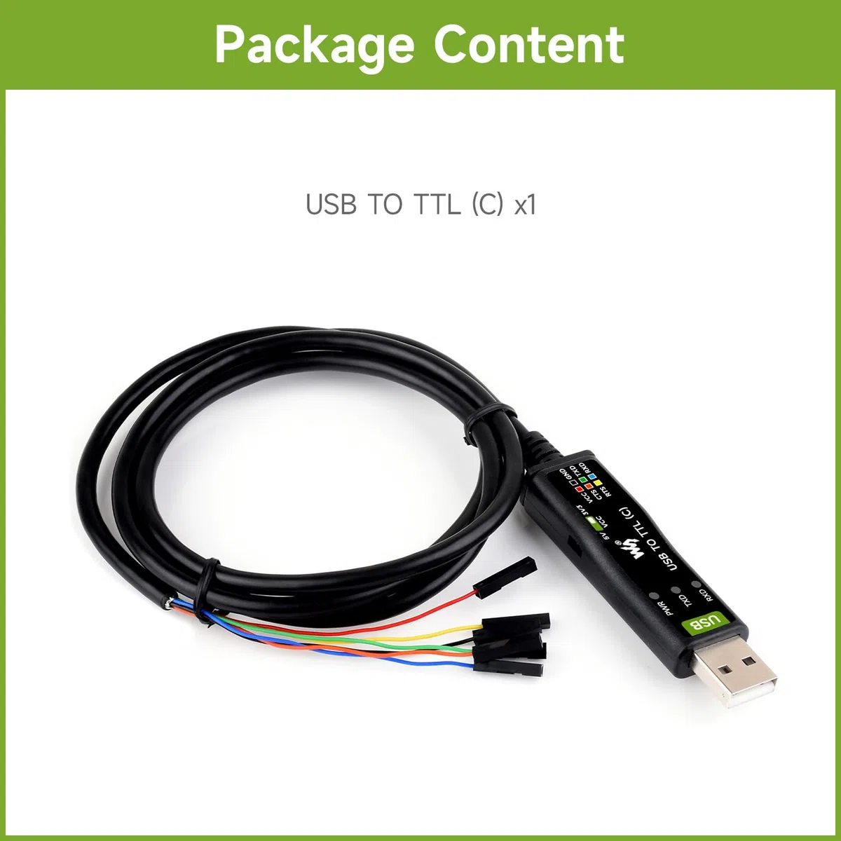 Waveshare Industrial USB TO TTL (C) 6pin Serial Cable FT232RNL Chip Multi Protection Circuits Hardware Flow Control