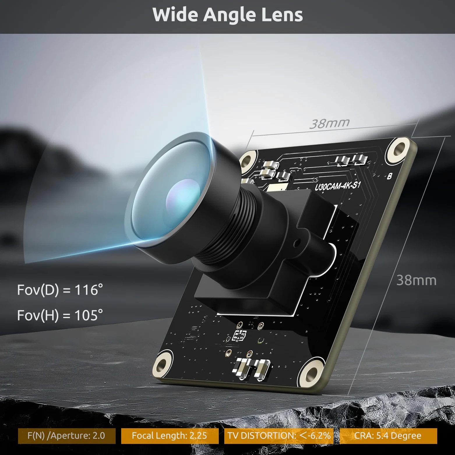 innomaker Modulo Camera USB 3.0 UVC con Sensore IMX415, 4K@30FPS & 1080P@60FPS, Plug and Play per Windows/Linux/Mac/Android/Raspberry Pi/Jetson Nano/ARM Boards