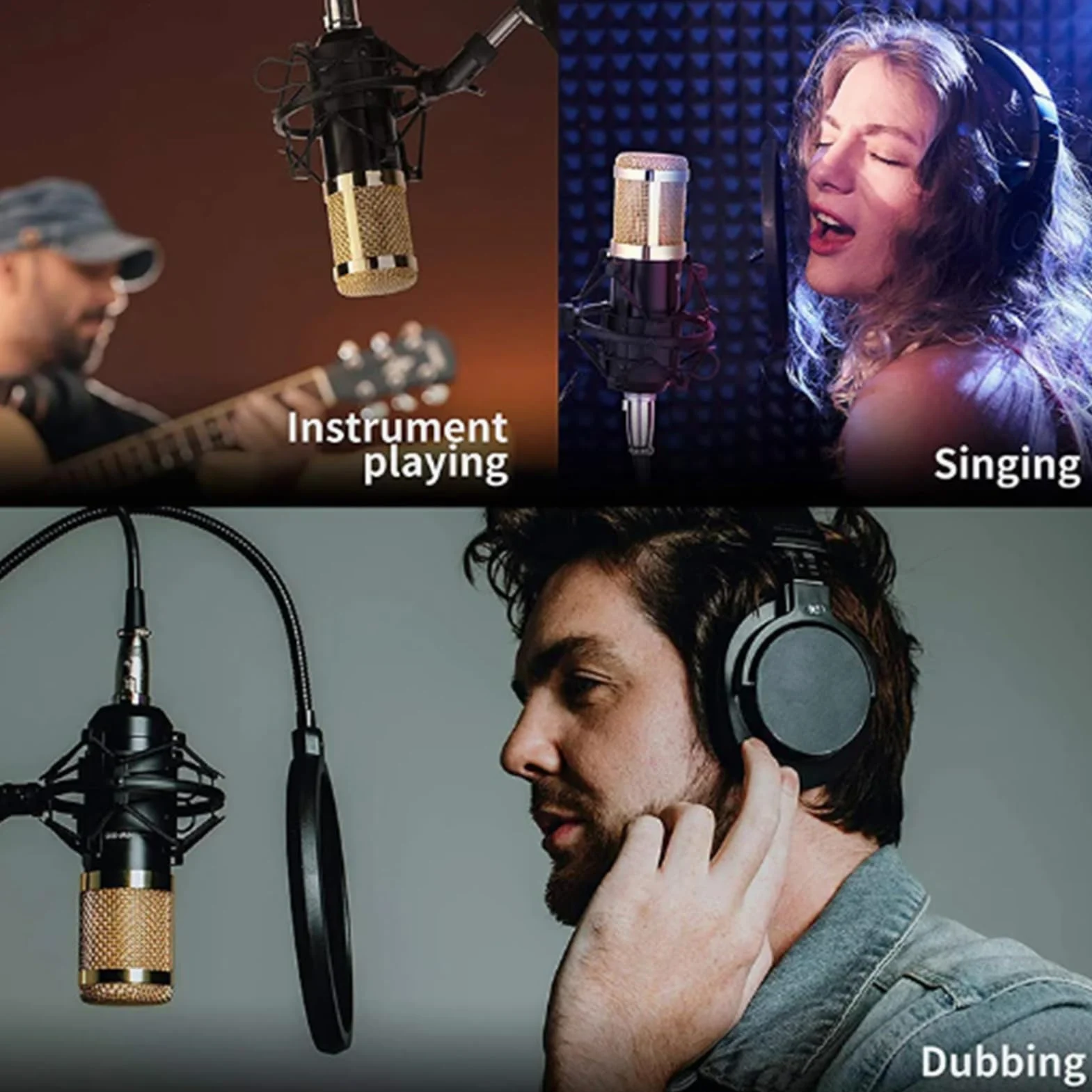 Attrezzatura Da Studio Di Registrazione Set scheda audio live streaming, | Microfono a Condensatore Per Registrazione In Studio, Video Live, Podcast, Cantanti, Doppiatori