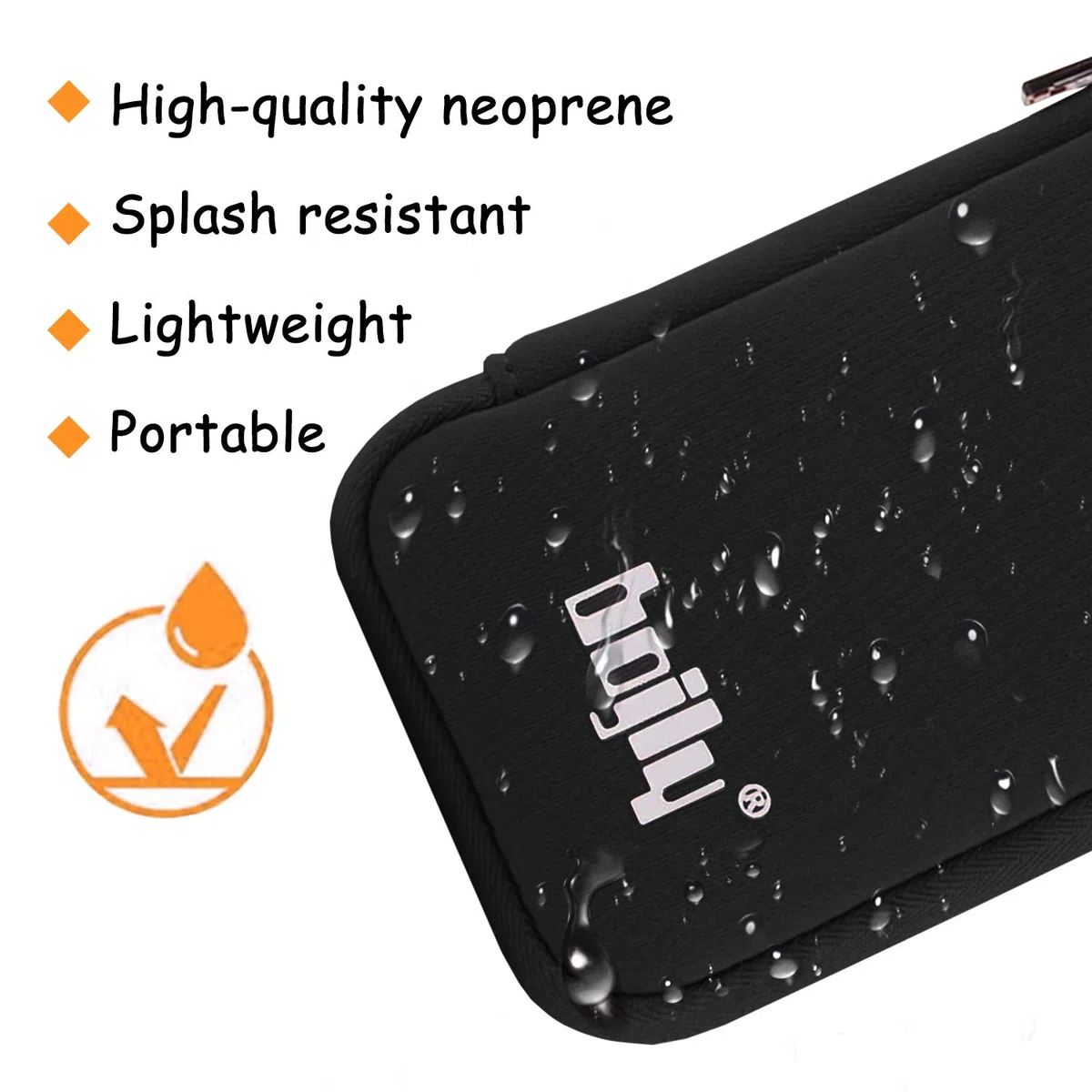 Borsa portaoggetti per schede di memoria, borsa per accessori elettronica in nylon impermeabile imbottita custodia di protezione con 9 capacità per USB chiave, cavo per auricolari e disco rigido