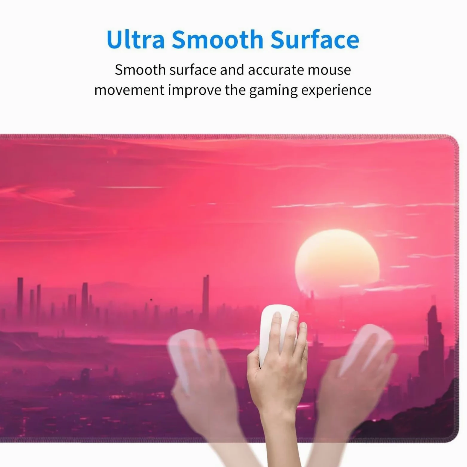 Tappetino Mouse, Tappetino Mouse Gaming Grande XXL 1500x800x3mm Tappetino Scrivania Mouse Pad, Base in Gomma Antiscivolo, Bordi Cuciti,Lavabile, Mousepad per Ufficio e Gaming (Paesaggio urbano) R-92