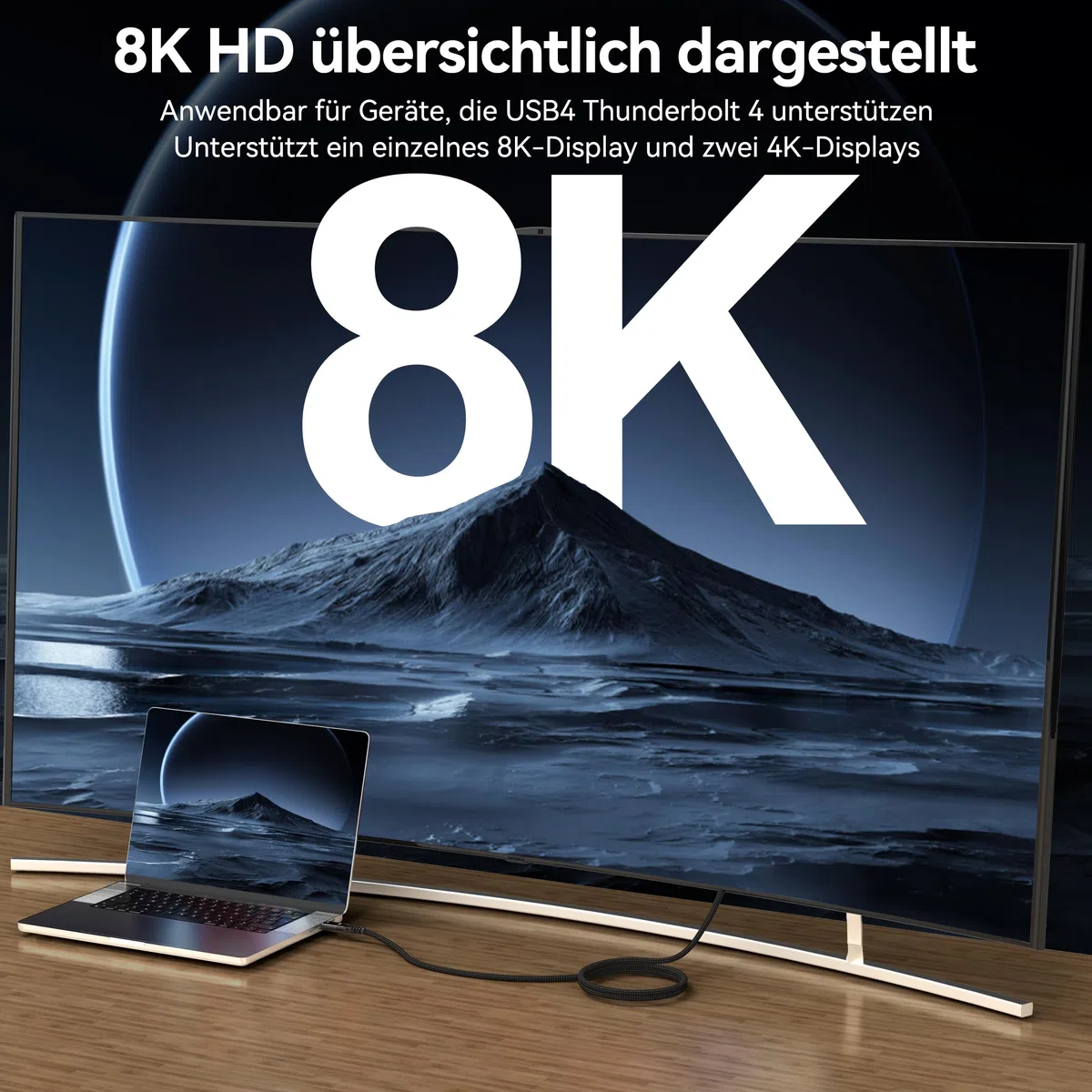 Cavo USB C Thunderbolt 4 da 40 Gbps, ricarica rapida 100 W, USB 4, cavo dati 8 K a 60 Hz, cavo USB C a USB C per MacBook, Dock, PSSD, iPhone 16, laptop, Android Auto, eGPU, 1,5 m