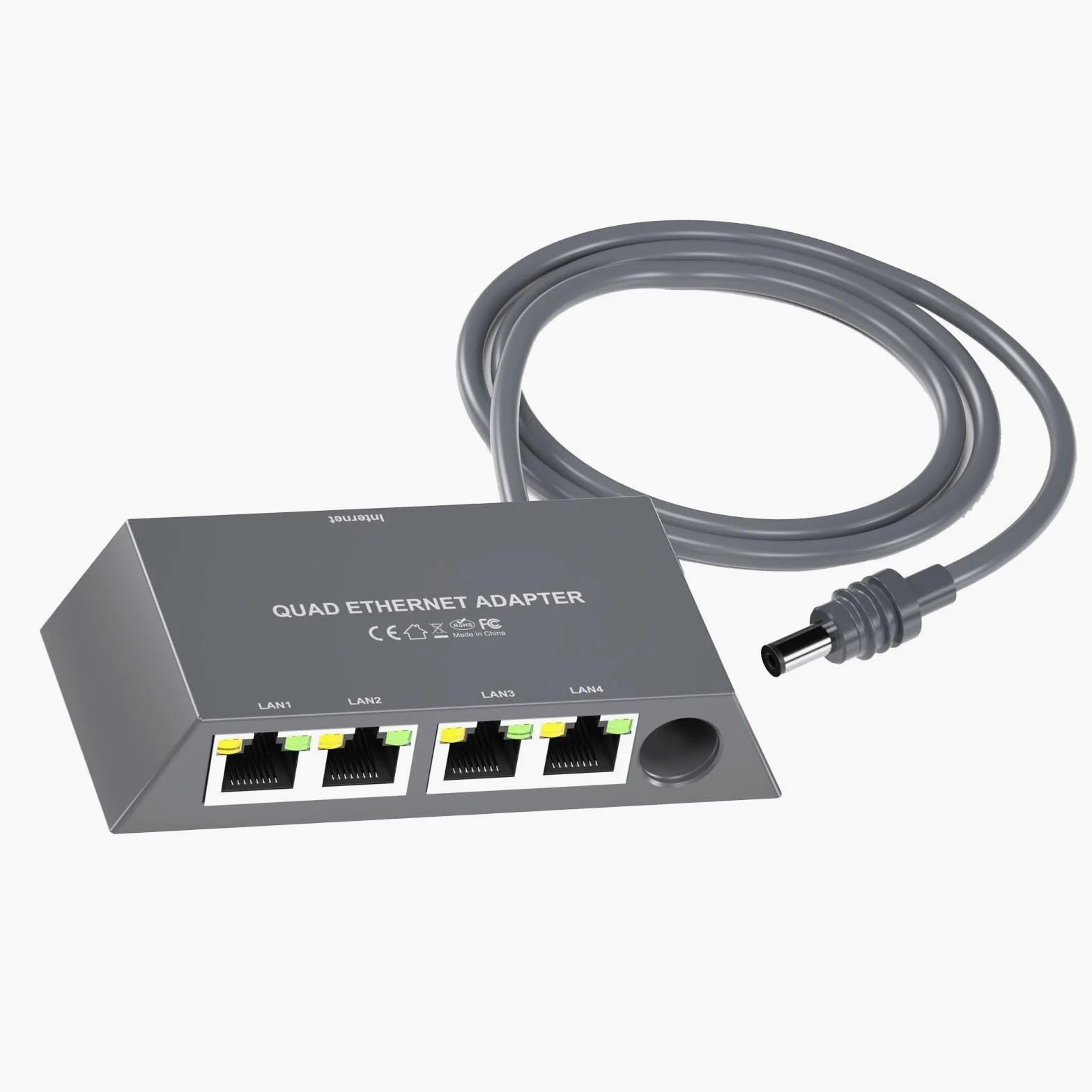 Adattatore Ethernet a 4 porte Prestazioni affidabili Design Gigabit Ethernet Plug and Play per dispositivi multipli