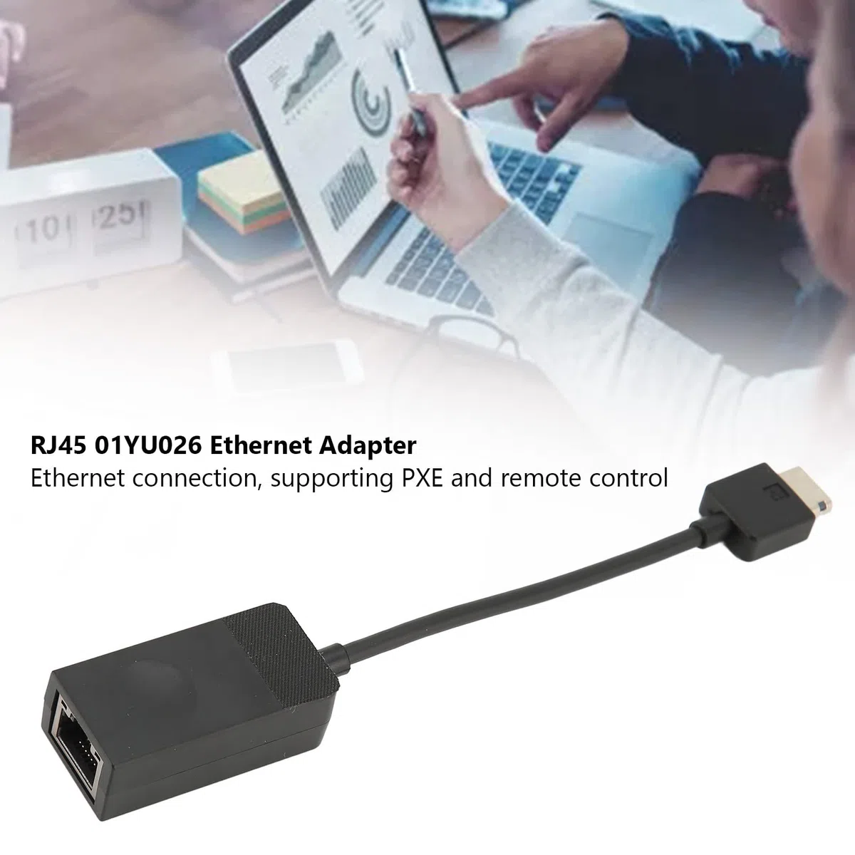 Bewinner Adattatore Ethernet RJ45 01YU026, Adattatore di Estensione Ethernet RJ45 NJ45, Adattatore Ethernet velocità di Trasmissione 10/100 Mbps per X280 X390 Yoga X395 T14s X13 T490 T495s