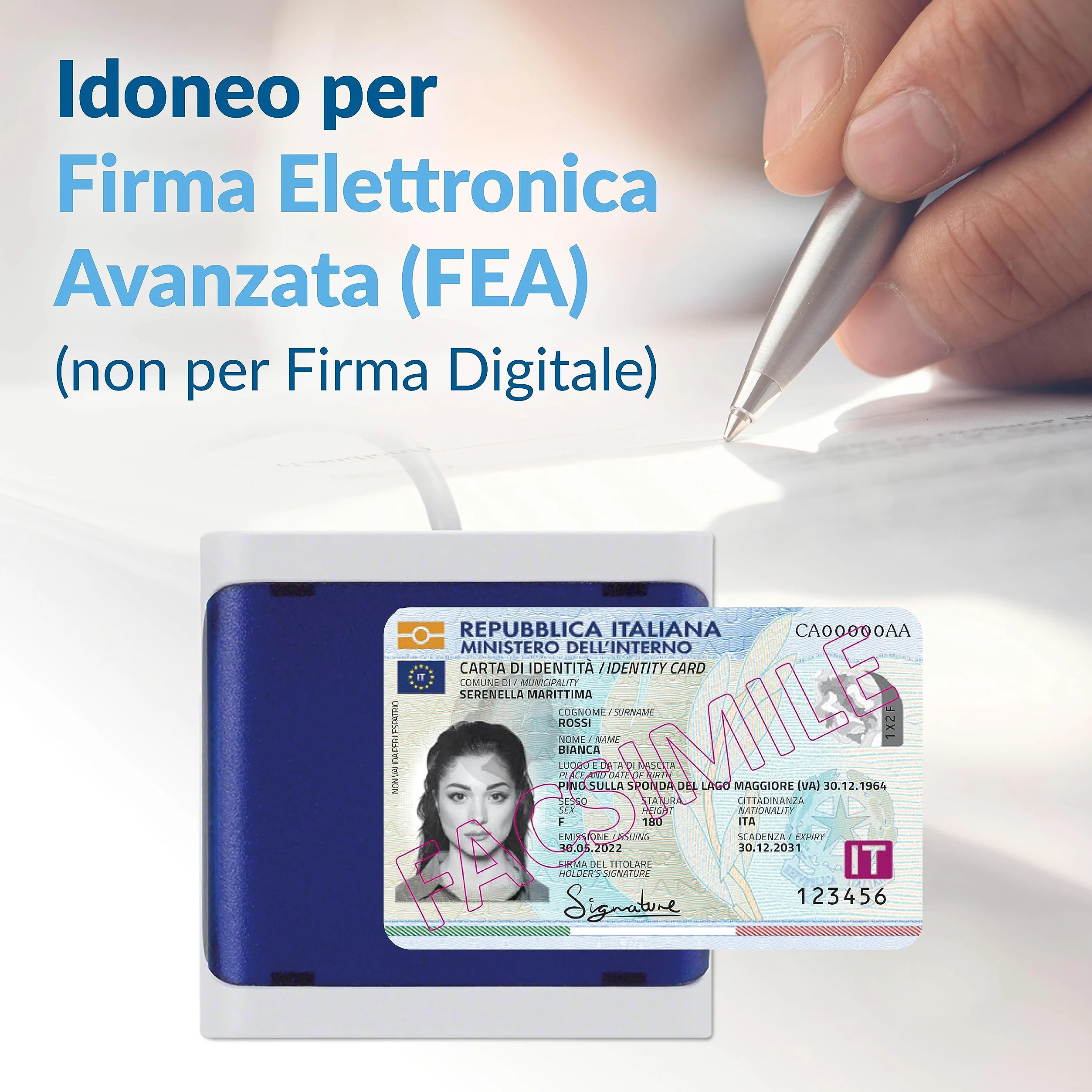 INTERNAVIGARE HID Omnikey 5022 - Lettore USB per la carta d'identità elettronica CIE 3.0 - Plug&Play per MAC e Win (tutte le versioni)