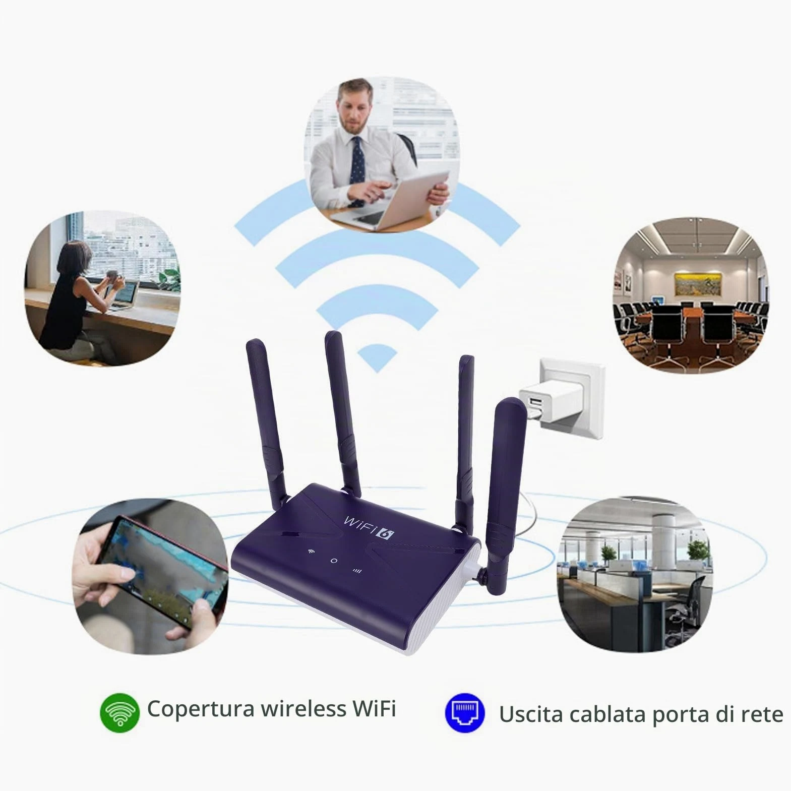 Dpofirs Router da Gioco WiFi 6, Router 4G 5G LTE con Slot per Schede SIM Fino a 32 Dispositivi, Adattatore di Rete Wireless Ad Alta velocità da 300 Mbps per PC per Laptop Telefonico