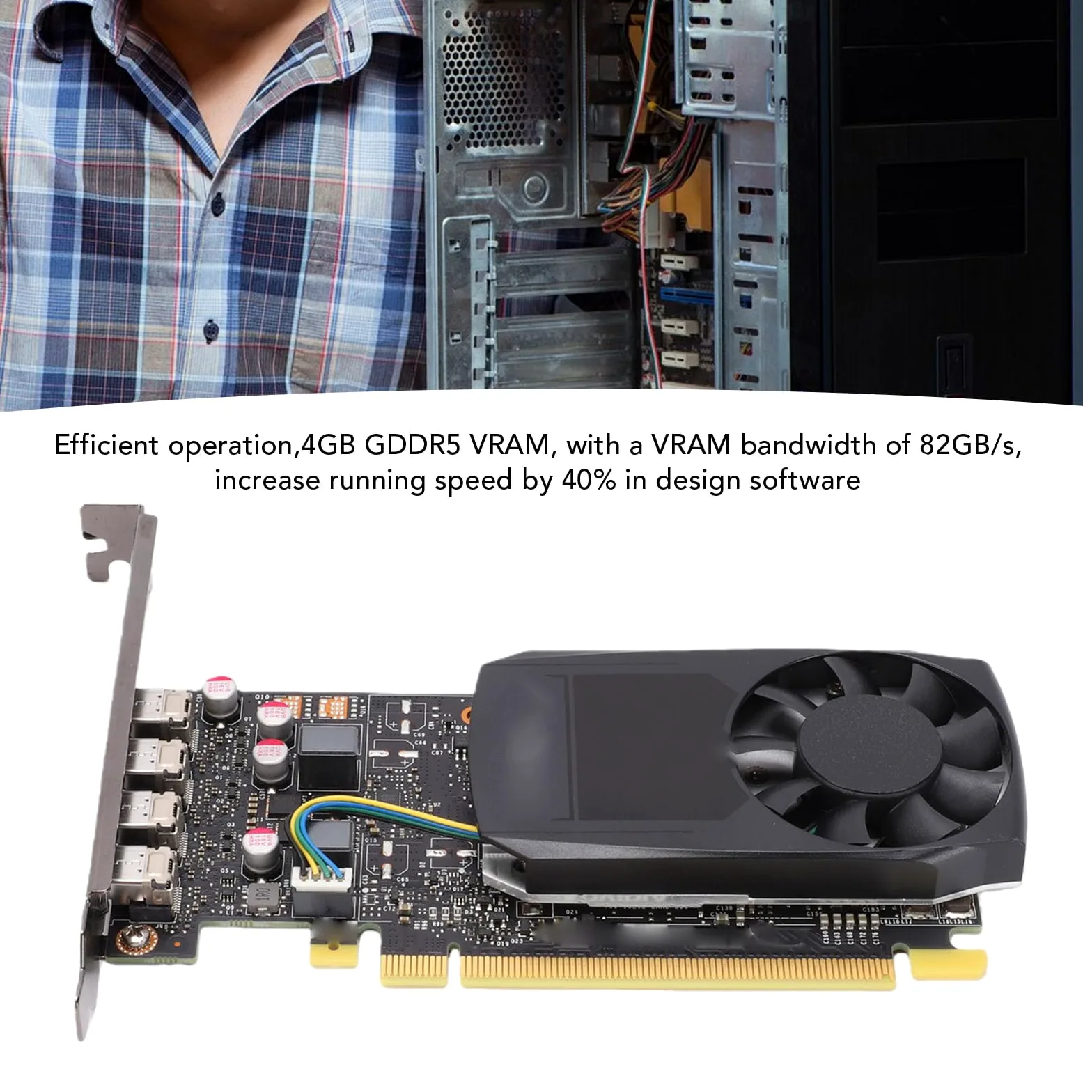 Tangxi per Scheda Grafica Quadro P1000, 4 GB GDDR5, per Core | Scheda Grafica per Workstation, Supporto GDDR5 da 4 GB per Uscita GUDA 640 Core 4 Display 4K