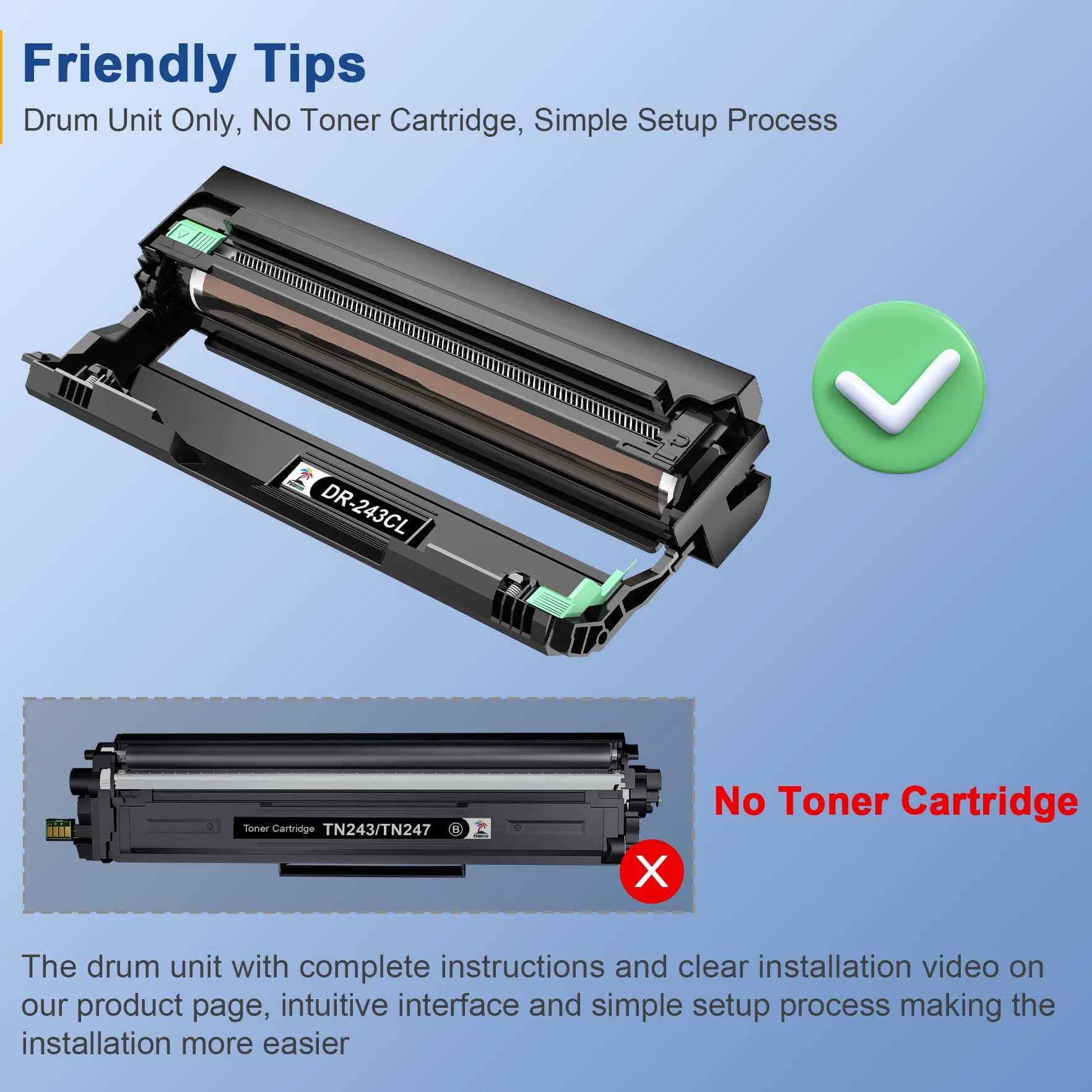 Palmtree Compatibile Tamburo DR-243CL DR243CL DR243 Tamburo Compatibile per Brother DCP-L3510CDW DCP-L3517CDW DCPL3550CDW MFC-L3710CW MFC-L3730CDN MFC-L3750CDW MFC-L3770CDW HL-L3210CW (4-Pack)