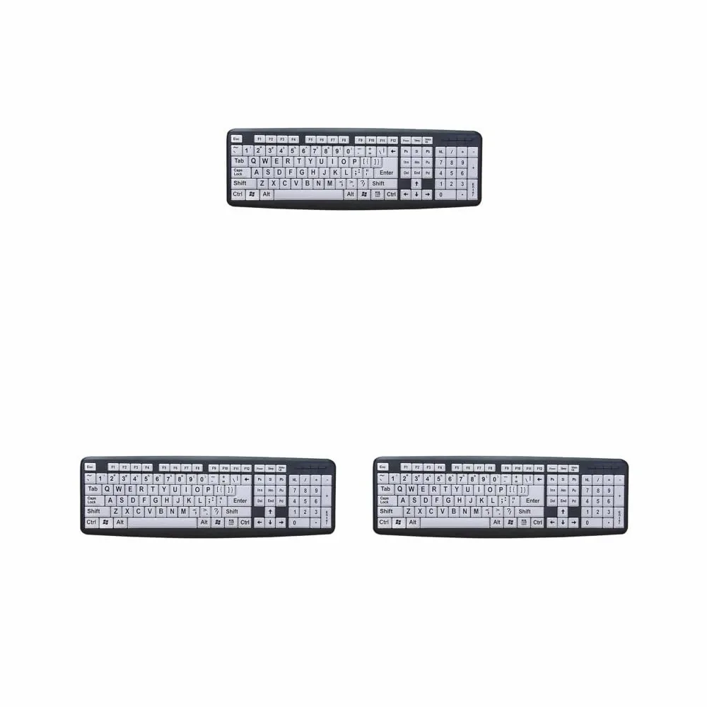 3 set di grande tastiera per computer con stampa rende il tipo facile per l'assistenza visiva senior