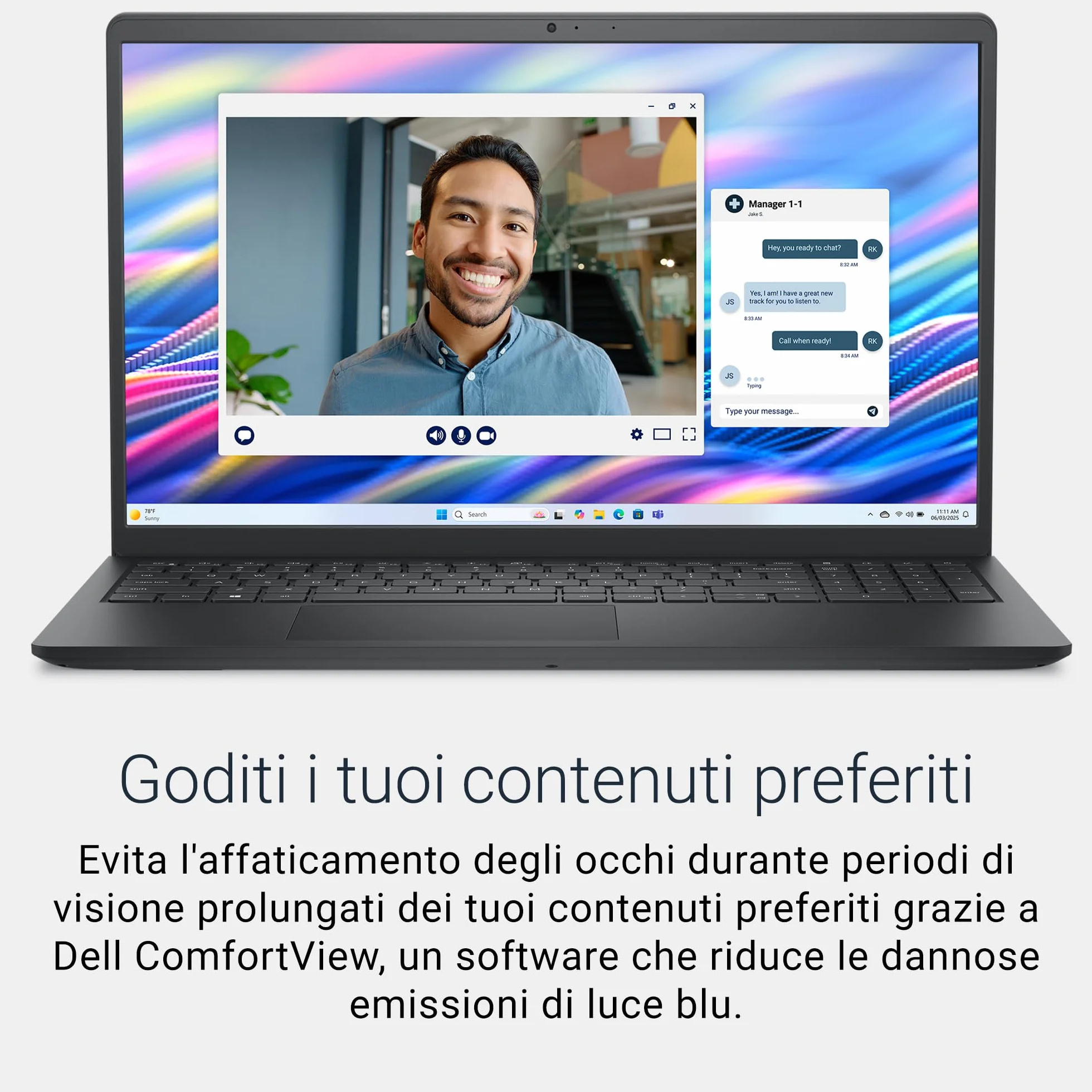 Dell 15 Laptop DC15250, 15,6" FHD 120Hz Antiriflesso, Intel Core i5-1334U, 16GB RAM, 512GB SSD, Intel UHD, Windows 11 Home, QWERTY Italiano, Carbon Black (Caricatore venduto separatamente)