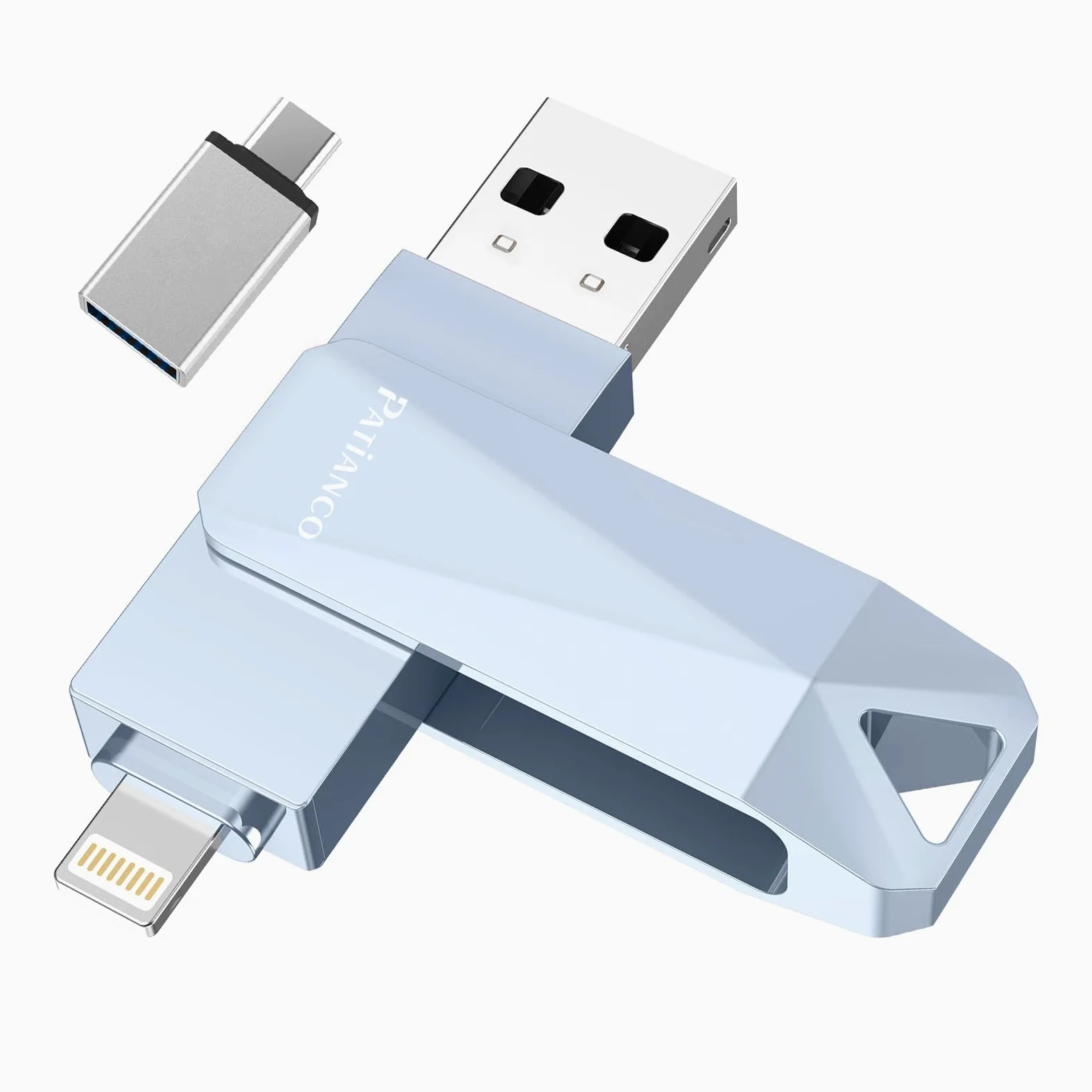 Chiavetta USB per iPhone da 512 GB, certificata Apple MFi, chiavetta USB per iPad, iPhone, computer Picture Keeper, disco rigido portatile, grigio