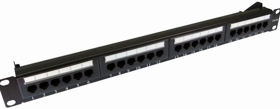Patch Panel, CAT 5E, 1U, 24 porte, Connettori Patch Panel, Qtà X 1