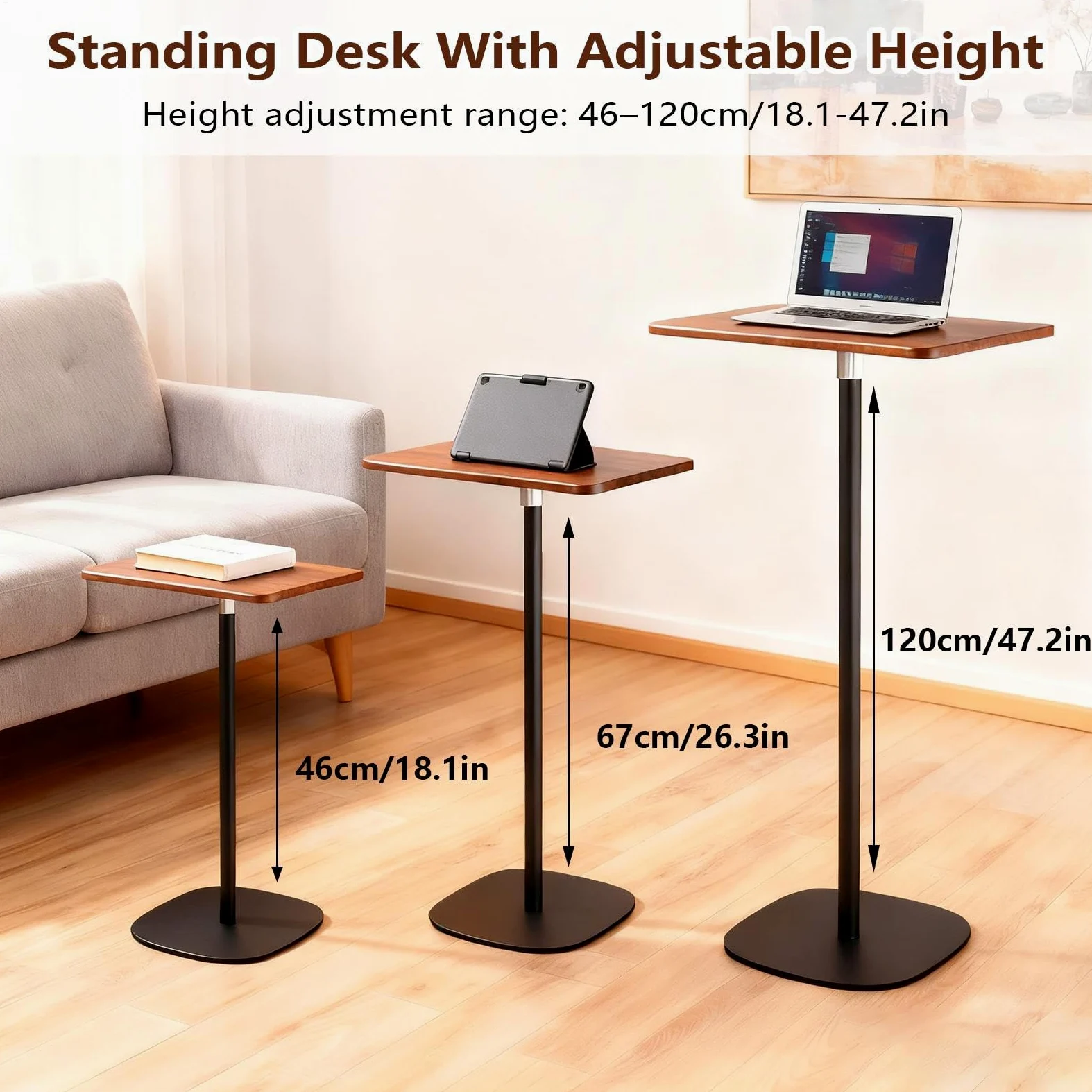 SDdPulse Supporto regolabile per laptop da 18-47 pollici di altezza scrivania mobile versatile tavolo da studio scrivania da ufficio postazione di lavoro portatile per scuola e uso domestico.