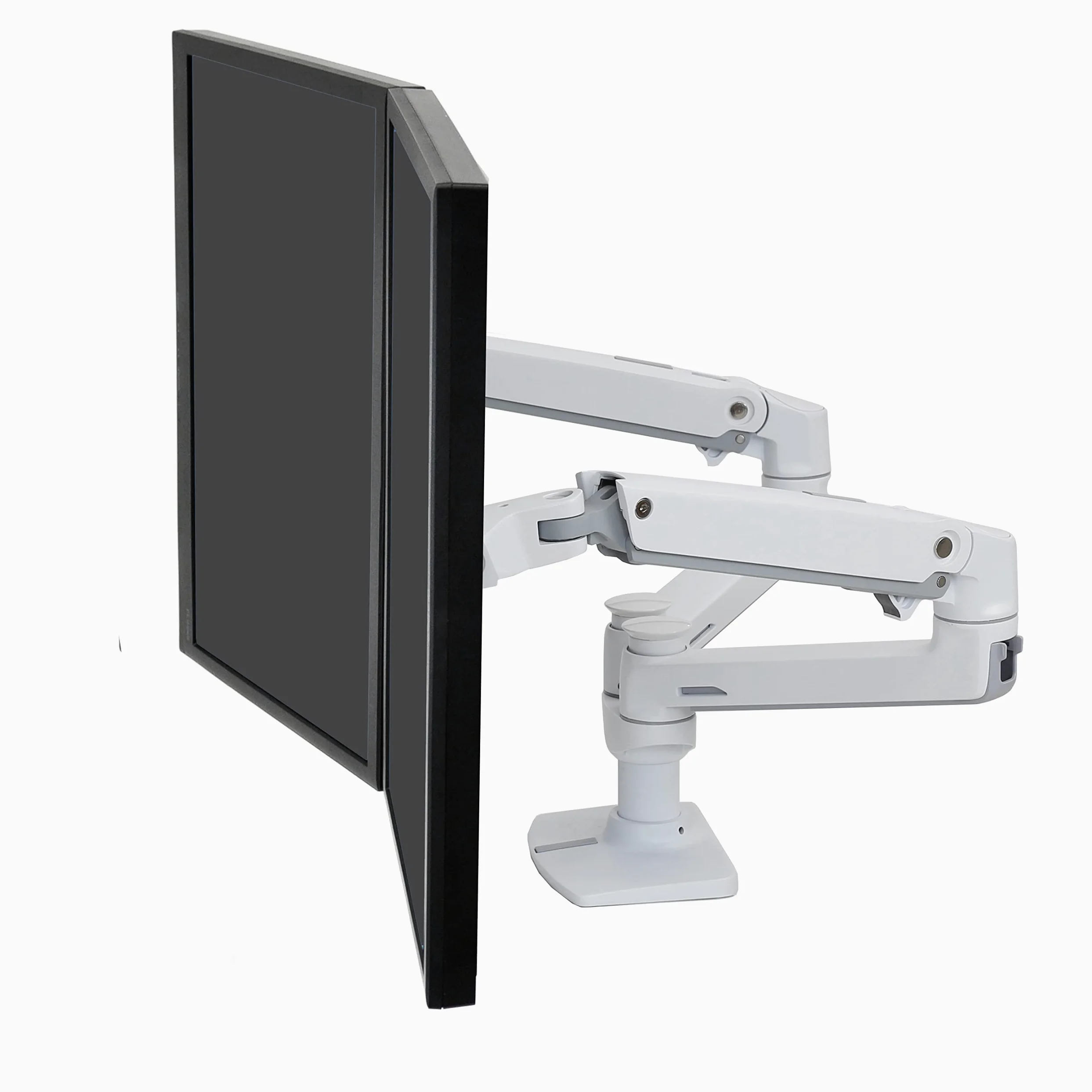 Ergotron - Braccio per doppio monitor LX, supporto da scrivania VESA - per due monitor fino a 27 pollice, 3,2-9,1kg ciascuno - Bianco (45-491-216)