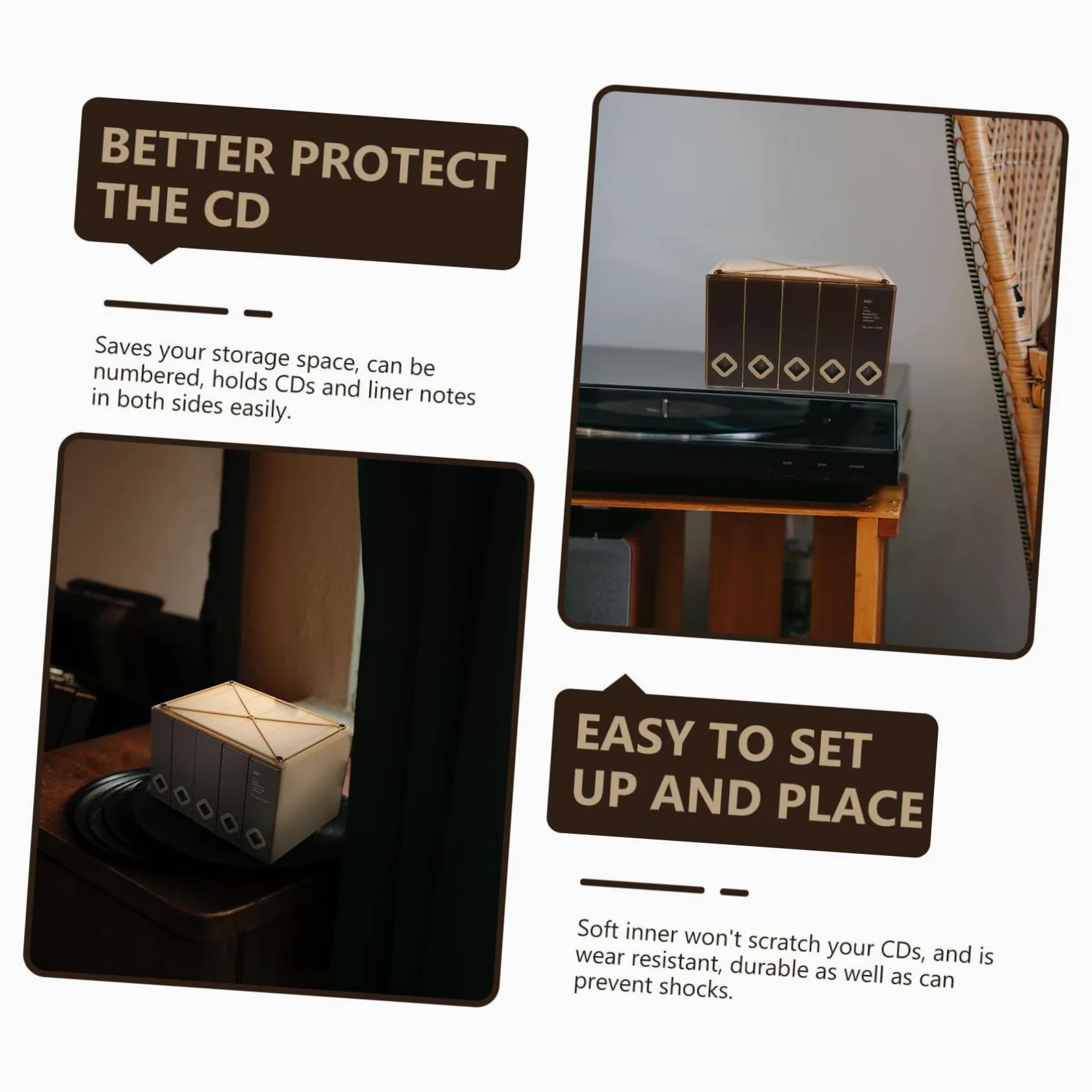 Cofanetto CD di capacità Custodia Disc Storage Case per Dischi Protezione da Polvere e Graffi Organizer Pratico e Elegante