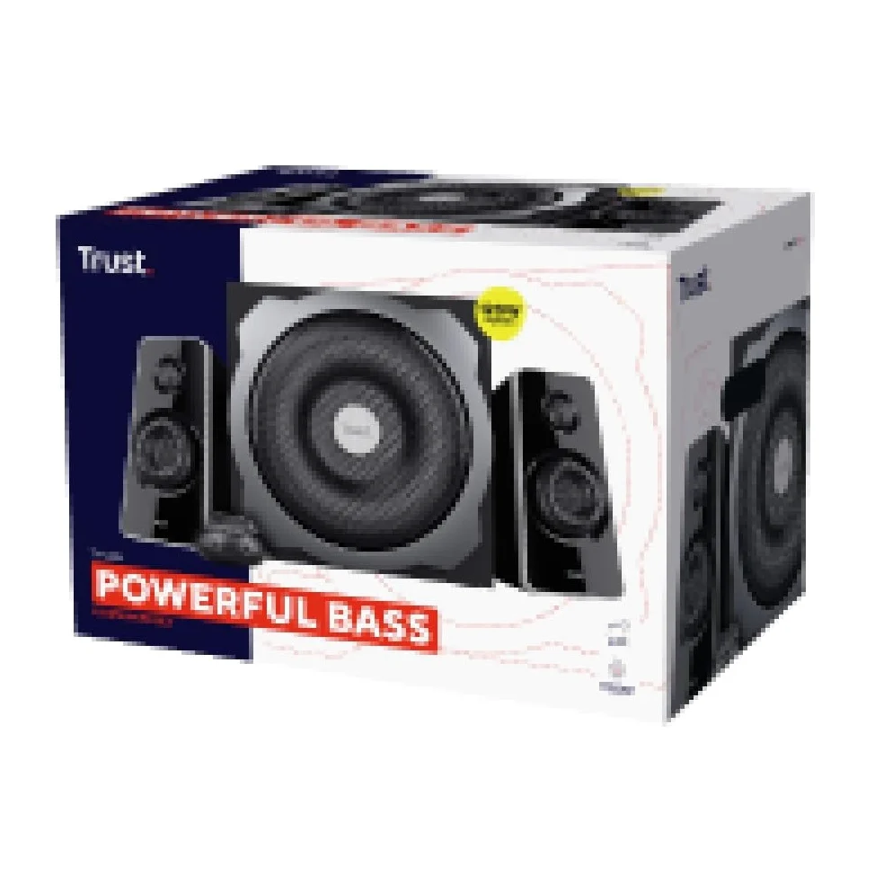 Trust Tytan Set Altoparlanti 2.1 Con Subwoofer, Risparmio Energia, Standard, Nero | Risparmio Energia