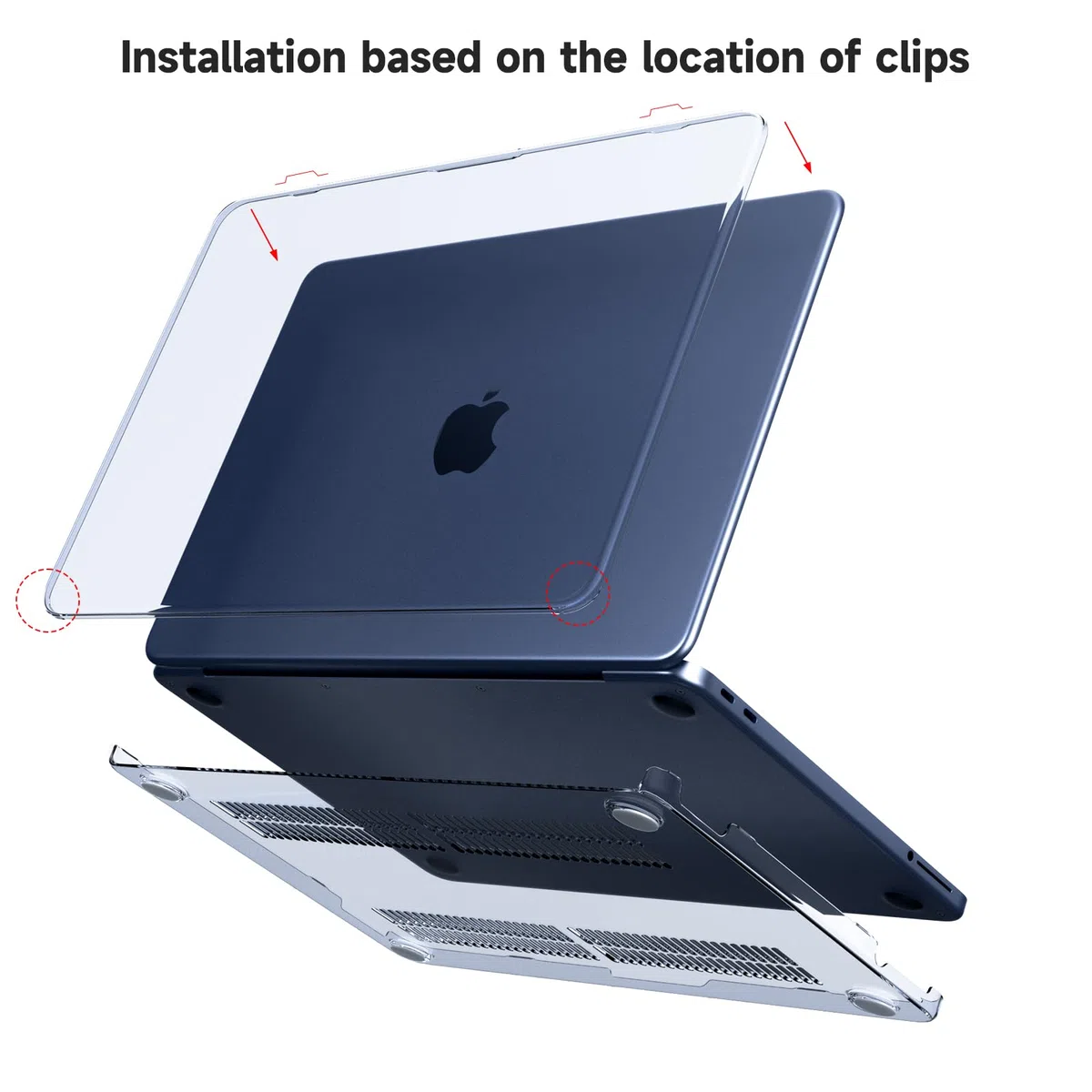 Cover compatibile con MacBook Neo 13 pollici A18 Pro A3404, uscita nel 2026, Custodia dura per Mac Book Neo 13", Indaco trasparente