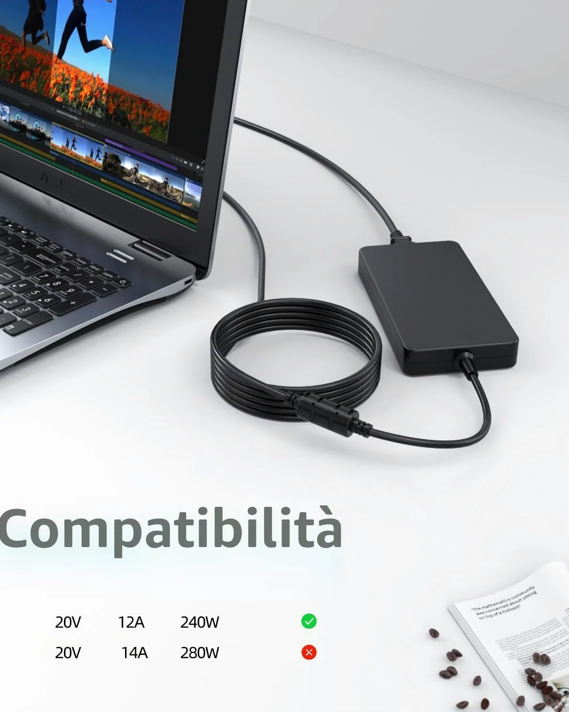 Superer 240W 230W 180W Caricatore Compatibile con MSI Stealth GS66 | Pulse GL76 GL66 Katana GF66 GF76 Creator 15 17 Crosshair 16 Stealth 14 Studio Caricabatterie per Computer Portatile