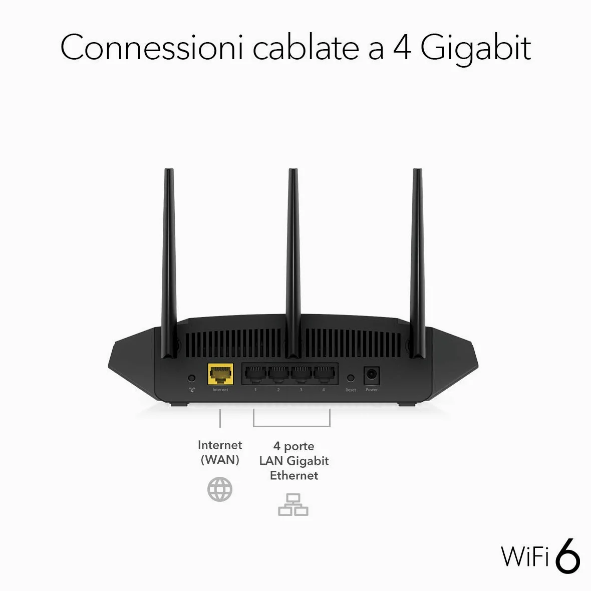 NETGEAR Nighthawk Router WiFi 6 (RAX10), Dual-Band Velocità Wireless AX1800 (fino a 1.8 Gbps), Copertura fino a 100 m2