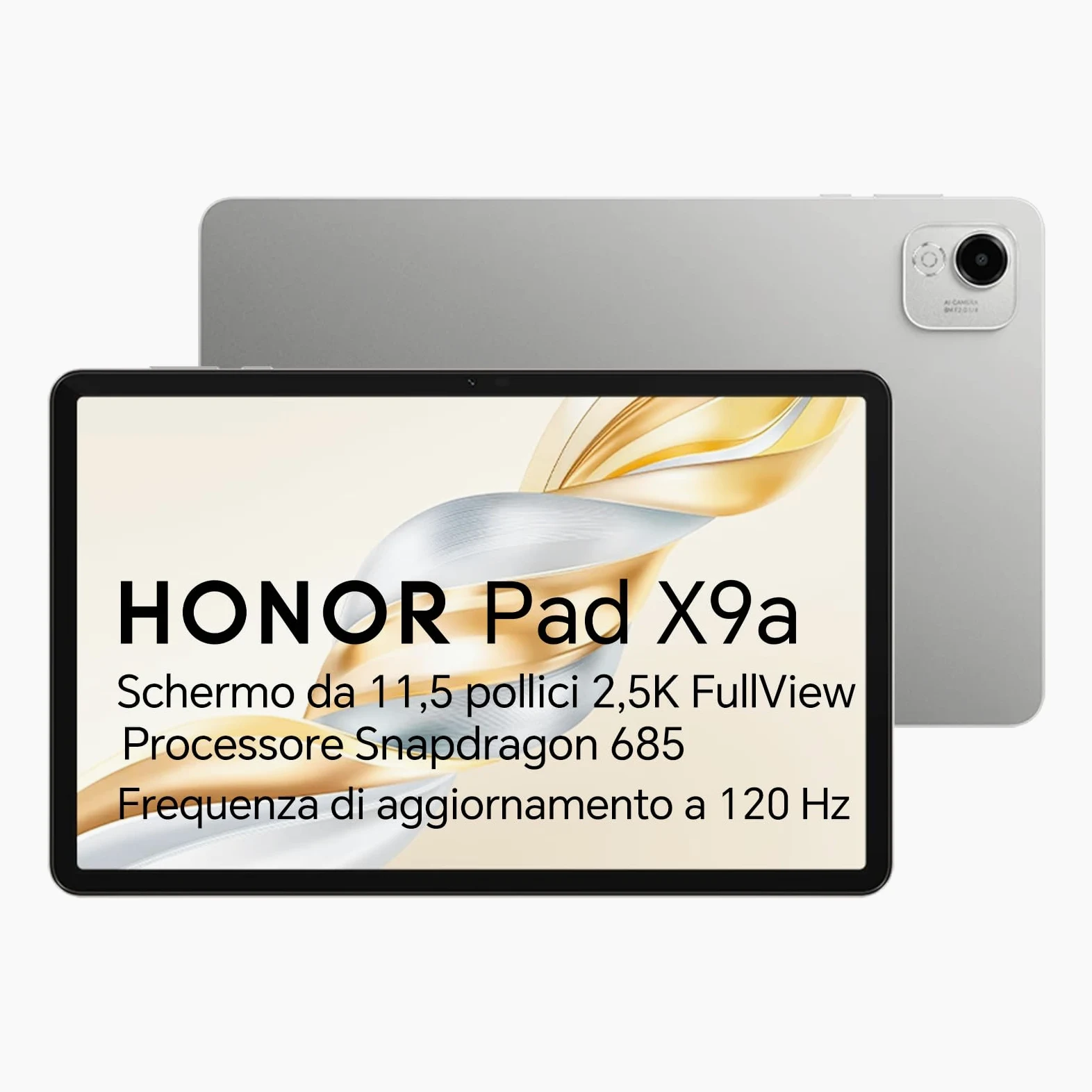 HONOR Pad X9a Tablet 11,5" 2.5K 120Hz, 6GB RAM 128GB, Batteria 8300mAh, 4 Altoparlanti, Snapdragon 685, Android 15, Tablet per Studenti e Famiglia, Corpo in Metallo, Grigio