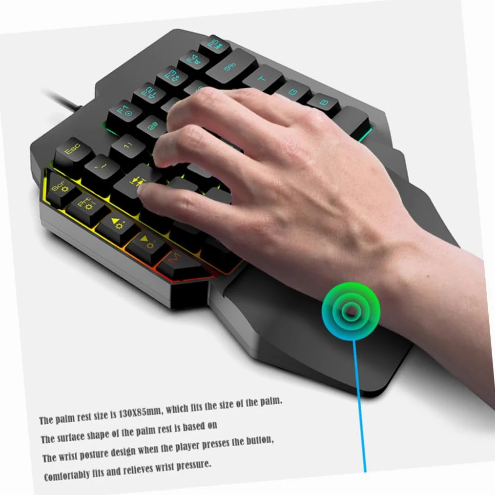 SHINEOFI Tastiera da Gioco Facile da Installare e Mouse con Retroilluminazione Led Operazione Precisa Design in ABS Nero Set per Dormitori e Intrattenimento a Casa