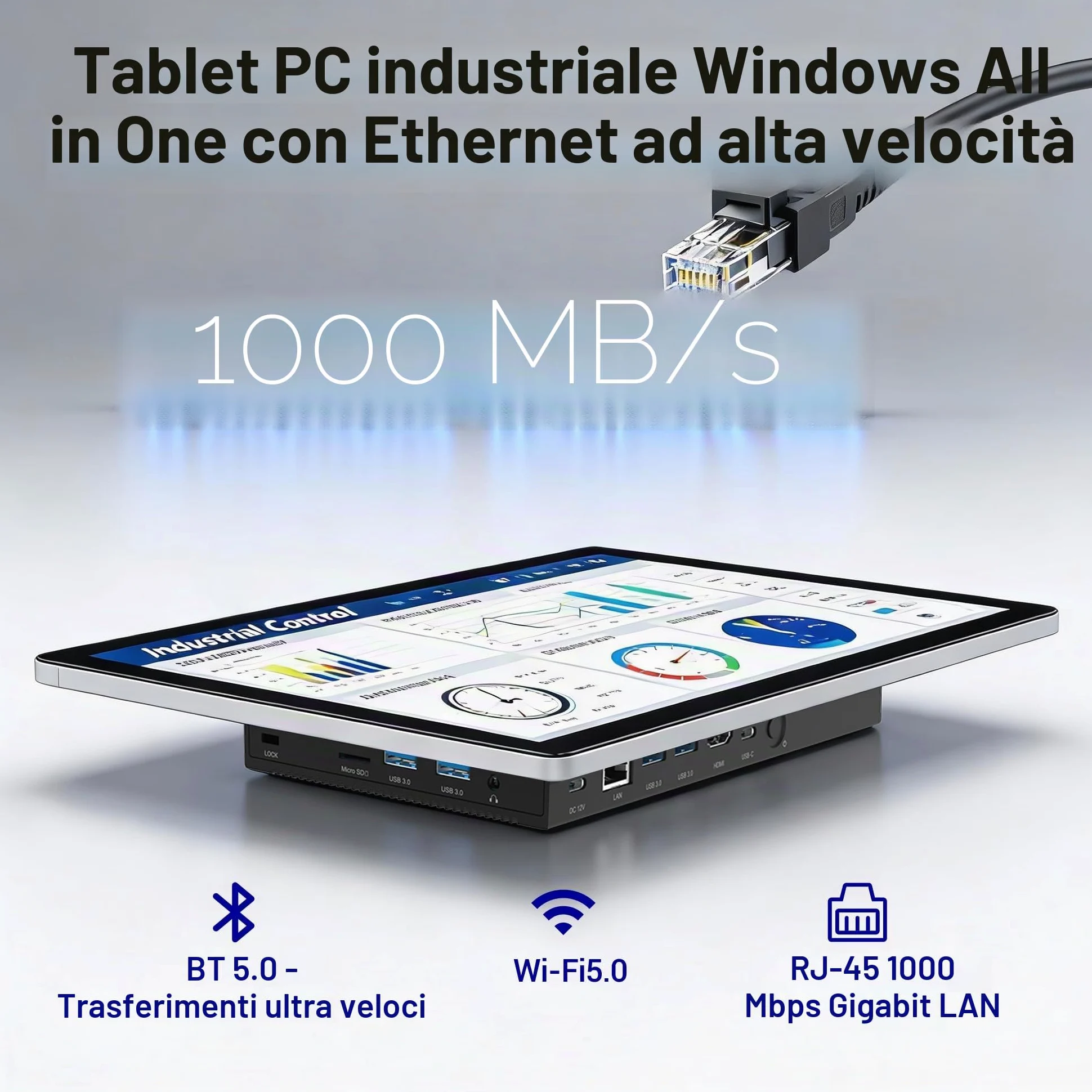 Pannello PC All in One HEIGAOLAPC Win11 Pro, monitor touch screen da 13,3 pollici, N5100, 8 GB RAM, 128 GB ROM, PC integrato Touchscreen 1920 x 1080, Wifi5.0, USB3.0 x 4, RS232, HDMI2.0, USB Type-C