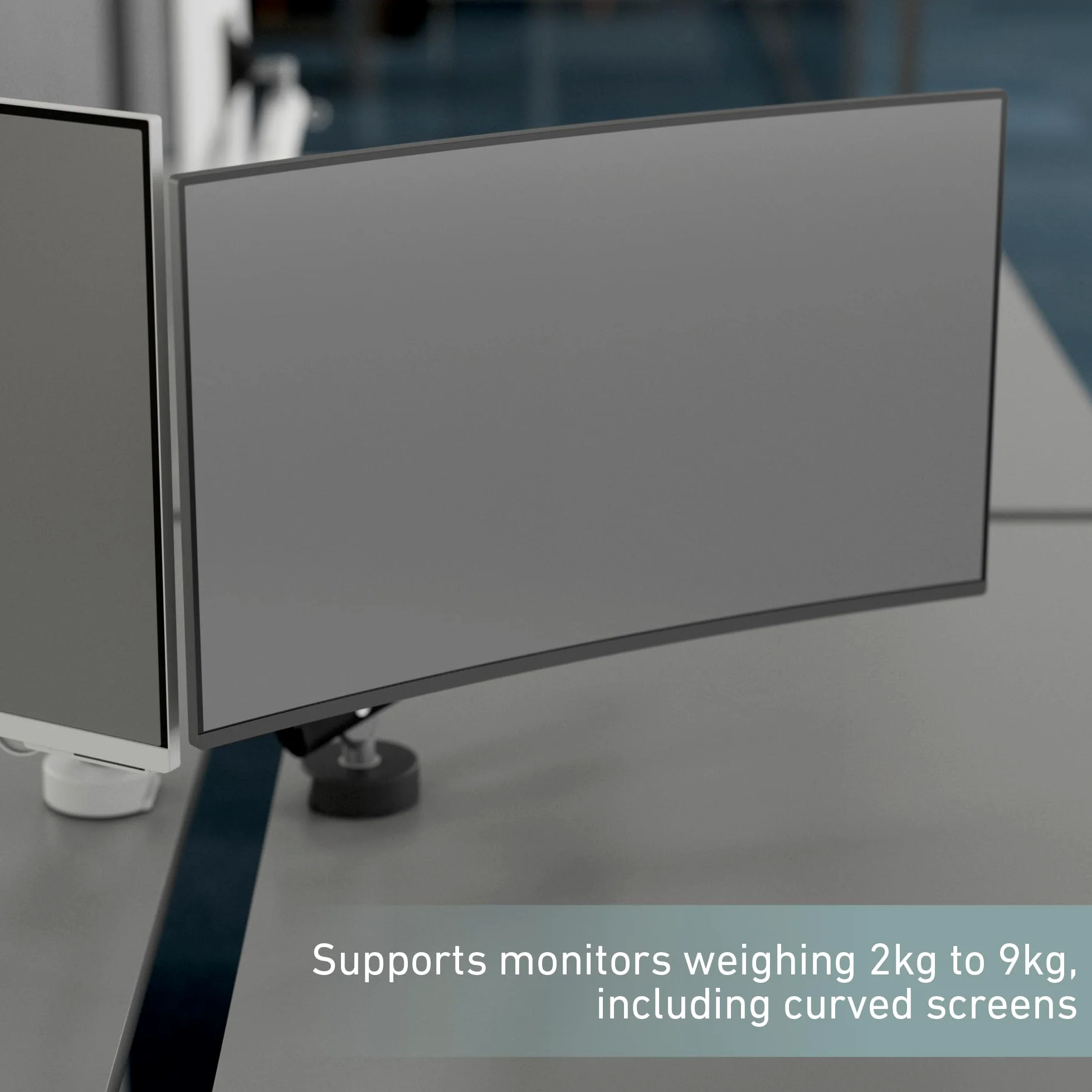 MIRO Supporto da scrivania a braccio singolo per monitor con fissaggio tramite scrivania, braccio regolabile con molla a gas compatibile VESA, gestione dei cavi, adatto a schermi da 17 a 32 pollici