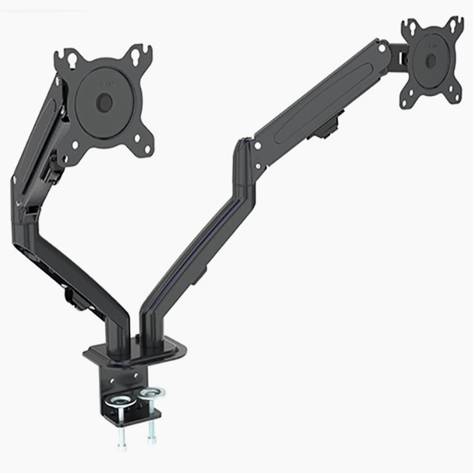 Supporto da scrivania per monitor Supporto for monitor doppio - Supporto da scrivania for monitor con braccio doppio con molla a gas regolabile in altezza, adatto a due schermi da 13~27", ciascun brac