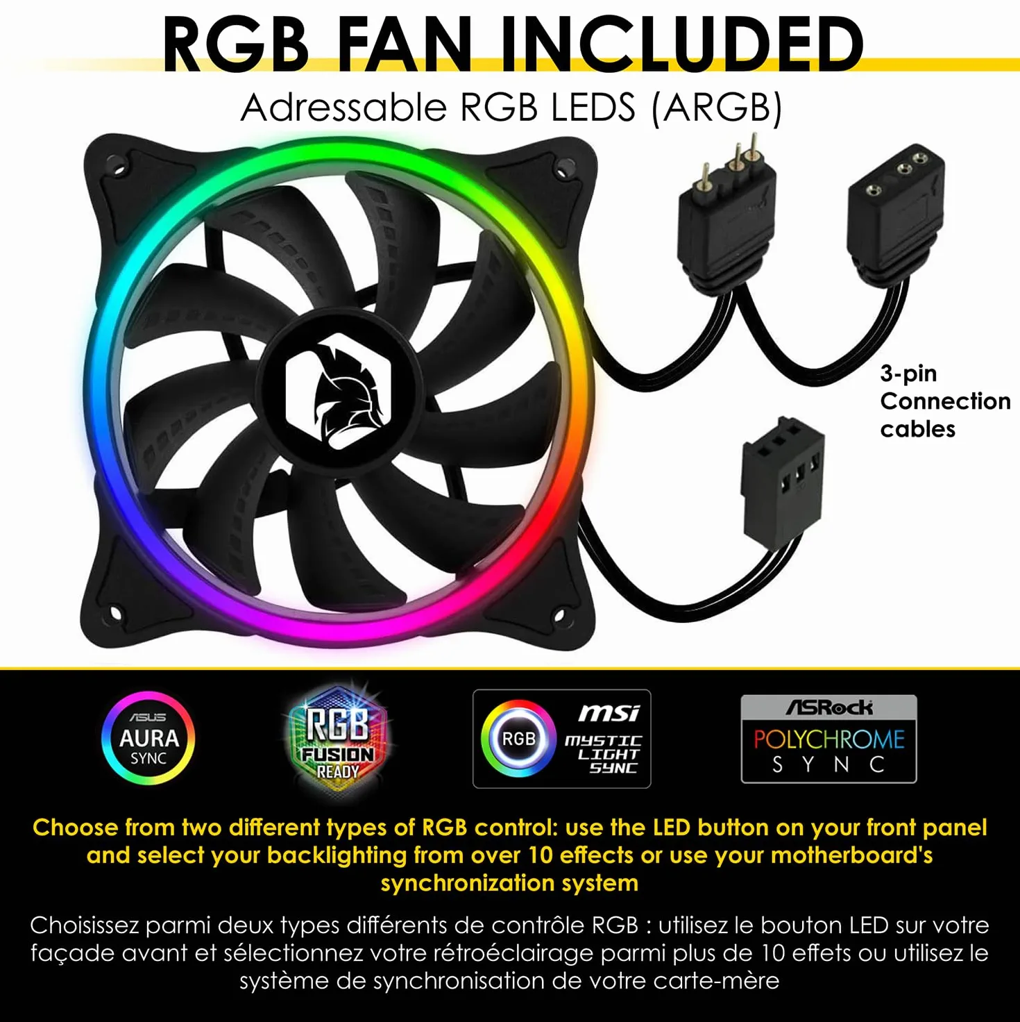 EMPIRE GAMING - Case PC da Gioco Diamond ARGB Mid-Tower ATX e ITX - Frontale con Motivo Diamond e Pareti Laterali in Vetro Temperato - 4 Ventole LED RGB Indirizzabile 120 mm - MB Sync
