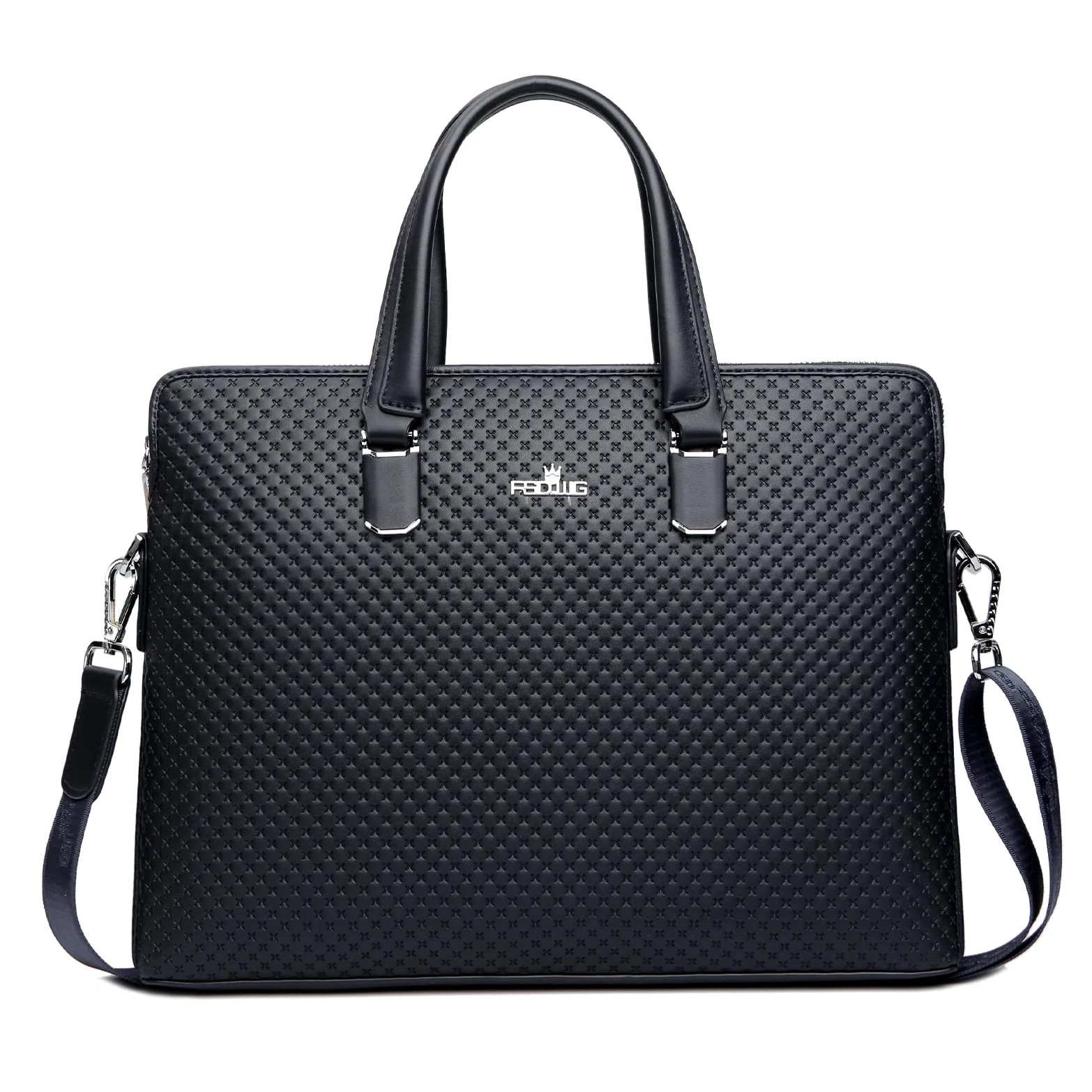 FSD.WGBusiness Bag Borsa in pelle Borsa da Affari per Computer Portatile Borsa da Uomo nero Large