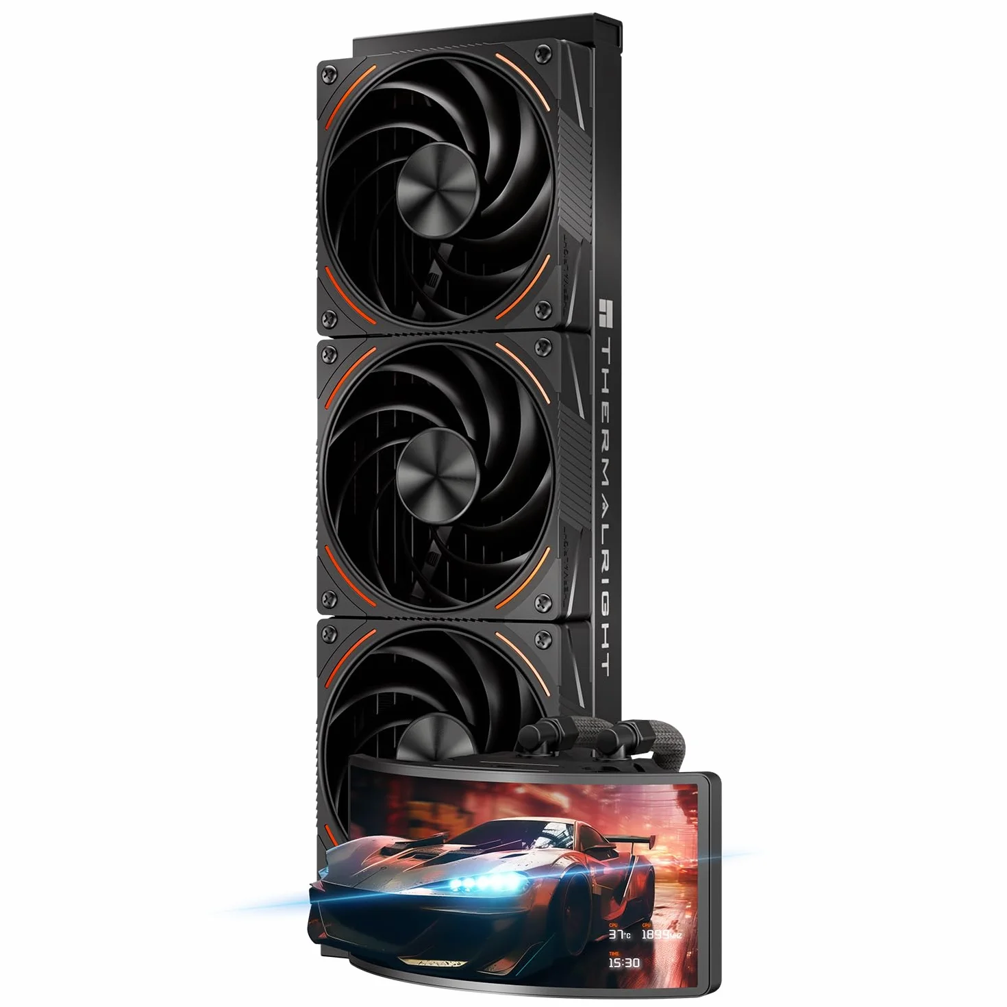 Thermalright Rainbow Vision 360 TURBO ARGB Nero Radiatore Liquido CPU, per AM5/Intel LGA1851/1700, 6,67 pollici Ventosa Magnetica Curva Schermo con Risoluzione 2400 x 1080