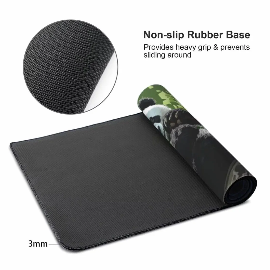 Tappetino Mouse XXL 1400x600x3mm Tappetino Mouse Foresta Panda Gigante Impermeabile Tappetino Mouse Pad XXL Tappetino Scrivania, Base Antiscivolo Migliora Precisione e Velocità per Desktop/Ufficio