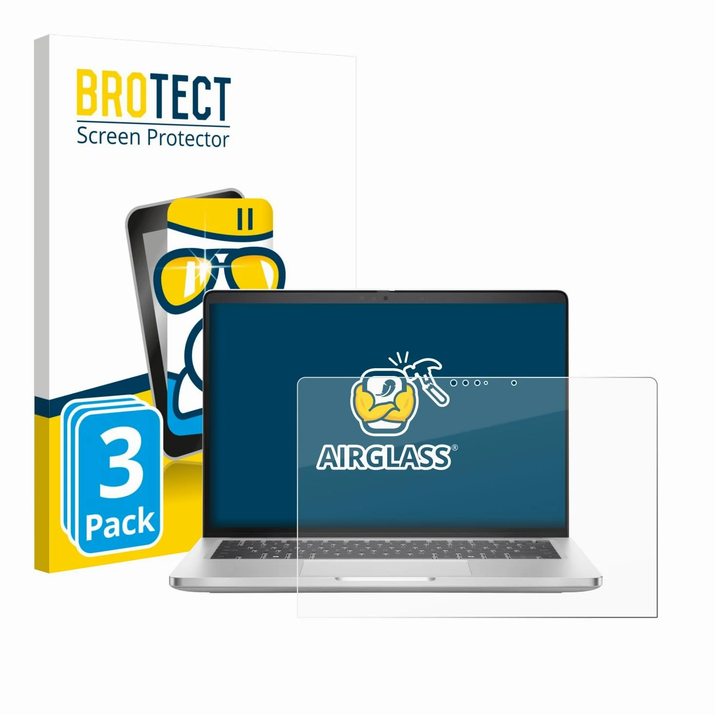 brotect Pellicola Protettiva Vetro per Dell Pro 14 Plus 2-in-1 PB14255 Protezione Schermo (3 Pezzi) [Durezza Estrema 9H, Chiaro]