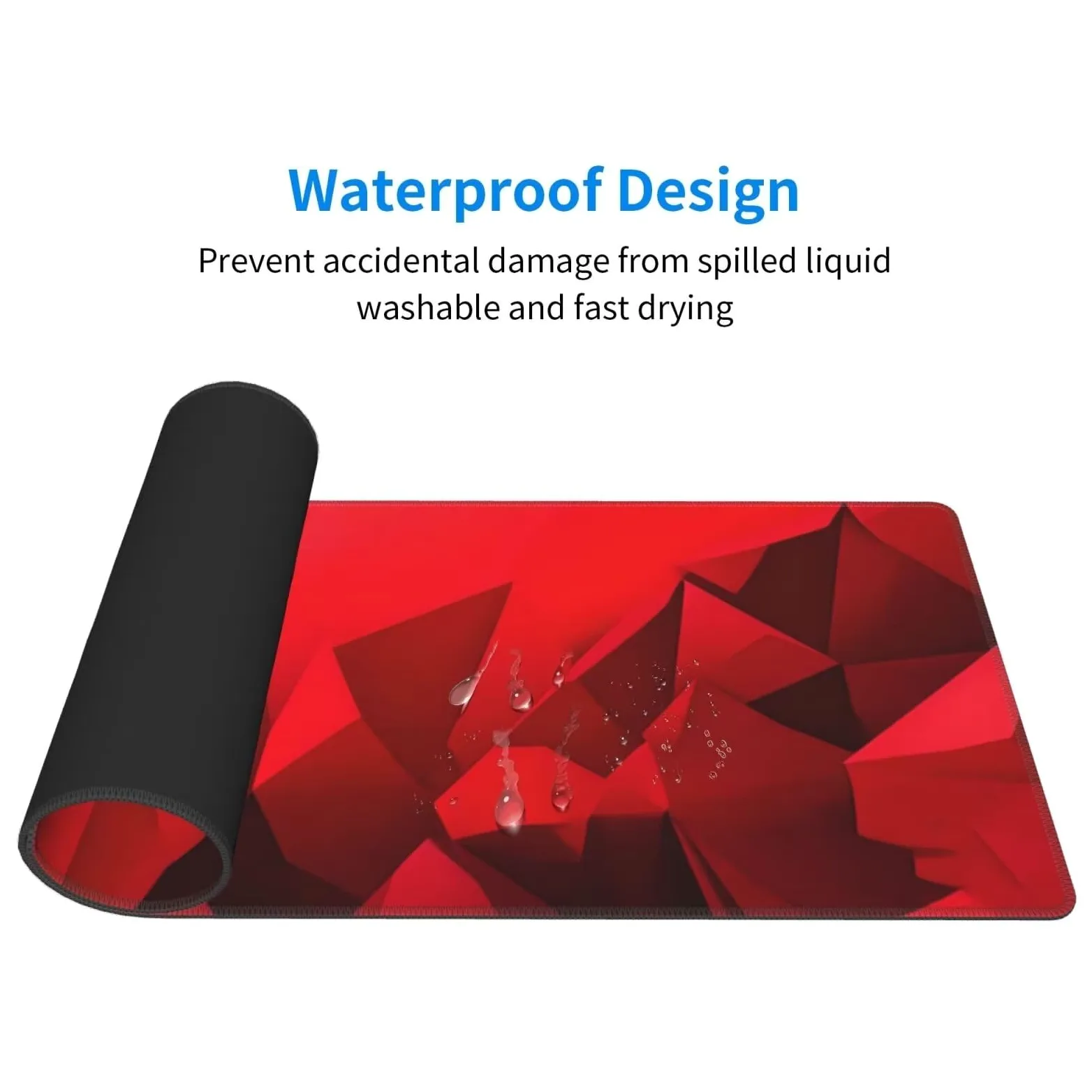 Tappetino Mouse, Tappetino Mouse Gaming Grande XXL 1500x800x3mm Tappetino Scrivania Mouse Pad, Base in Gomma Antiscivolo, Bordi Cuciti,Lavabile, Mousepad per Ufficio e Gaming (rosso) R-288