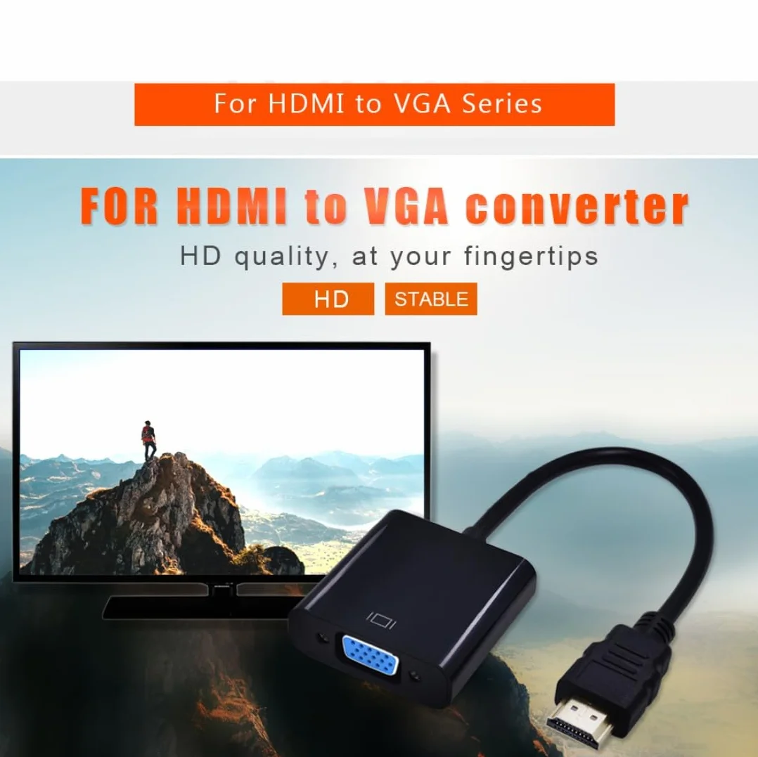 chenyang Adattatore HDMI a VGA Cavo adattatore HDMI maschio a VGA femmina placcato oro con convertitore Micro/Mini HDMI per computer desktop, laptop, monitor, proiettore