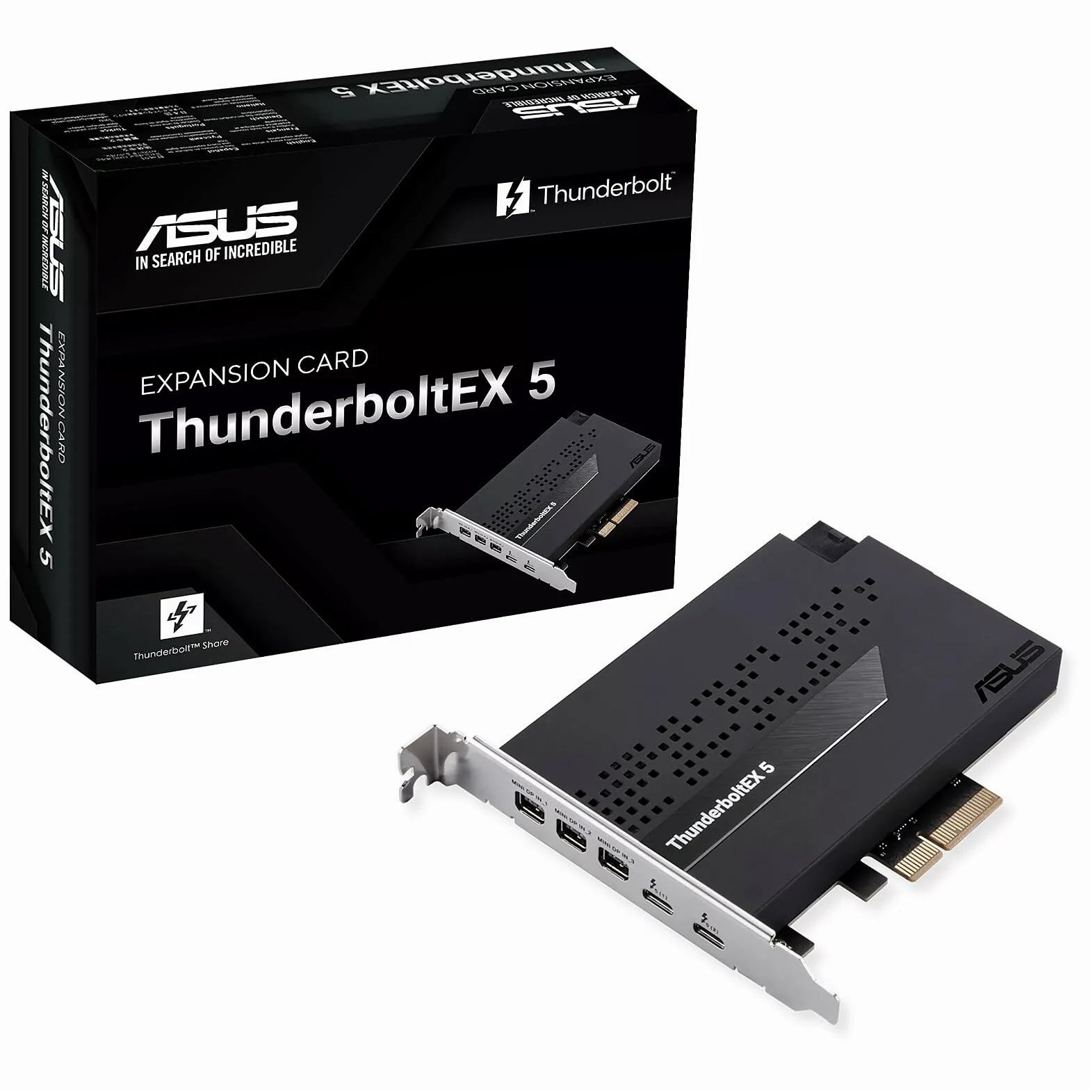 ASUS ThunderboltEX 5 scheda di interfaccia e adattatore Interno Mini DisplayPort, PCIe, USB 2.0, Thunderbolt 5 (THUNDERBOLT EX5)