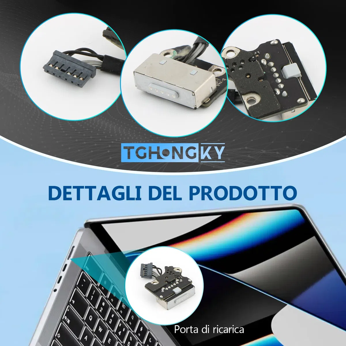 Connettore Porta Dock per MacBook PRO 15” A1398 2012 2013 2014 2015 Ricarica Cavo Flessibile per MacBook PRO 15” A1398 MC975 MC976 ME664 Dock Connettore di Ricarica con Strumento XX