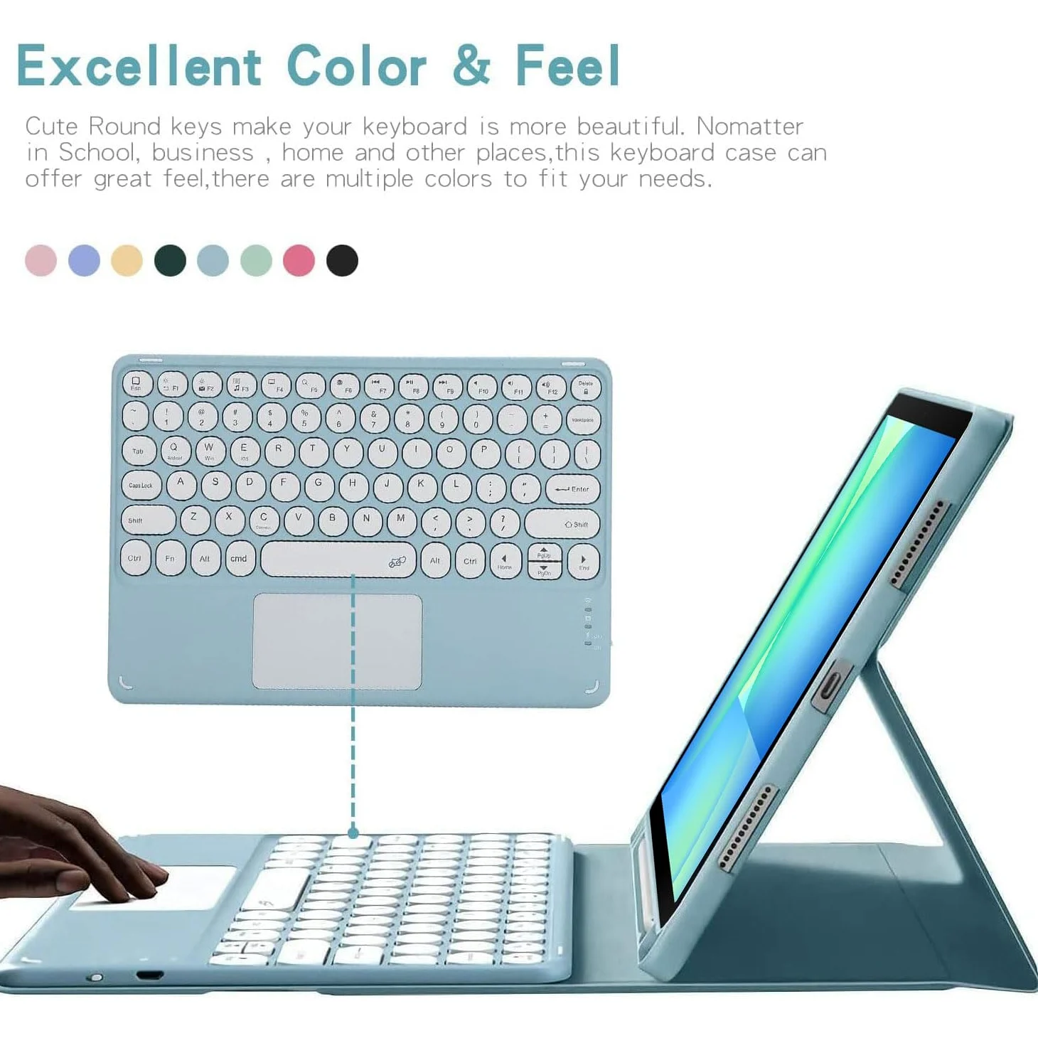 Custodia con Tastiera per Lenovo Idea Tab Plus 12,1 Pollici/Tab K12 Modello 2025 (TB361ZU/TB361FU), Layout Italiano Tastiera Rimovibile con Touchpad Intelligente con Mouse,Viola