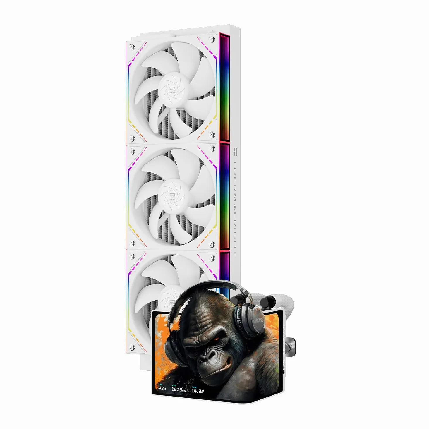 Thermalright TR Levita Vision 360 ARGB - Raffreddatore per CPU AIO, senza fili, con risoluzione 2400 x 1080, per AM4/AM5, Intel LGA1851/1700, schermo 3D da 6,67"